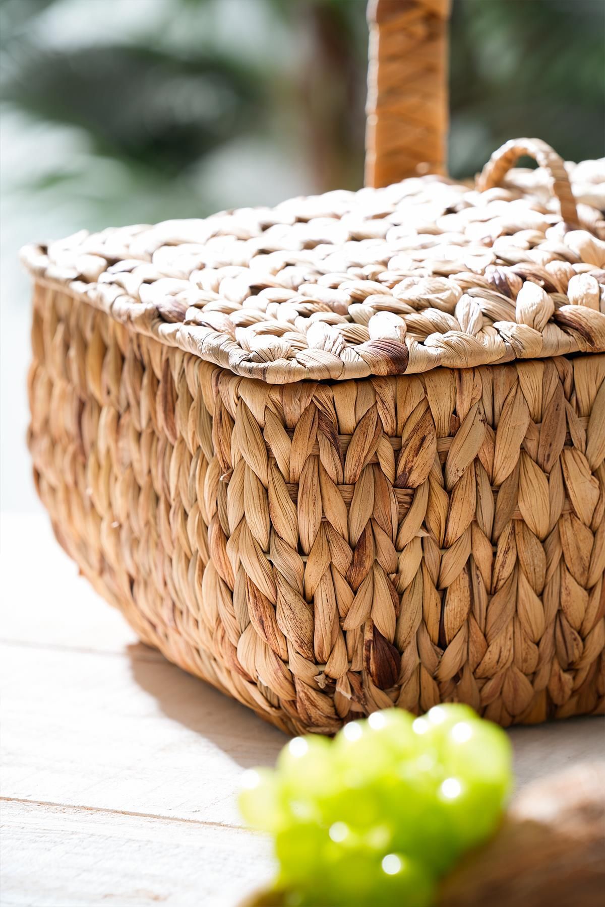 ACAR-Wicker Picnic Basket - Wicker with Lid, 36 cm 2