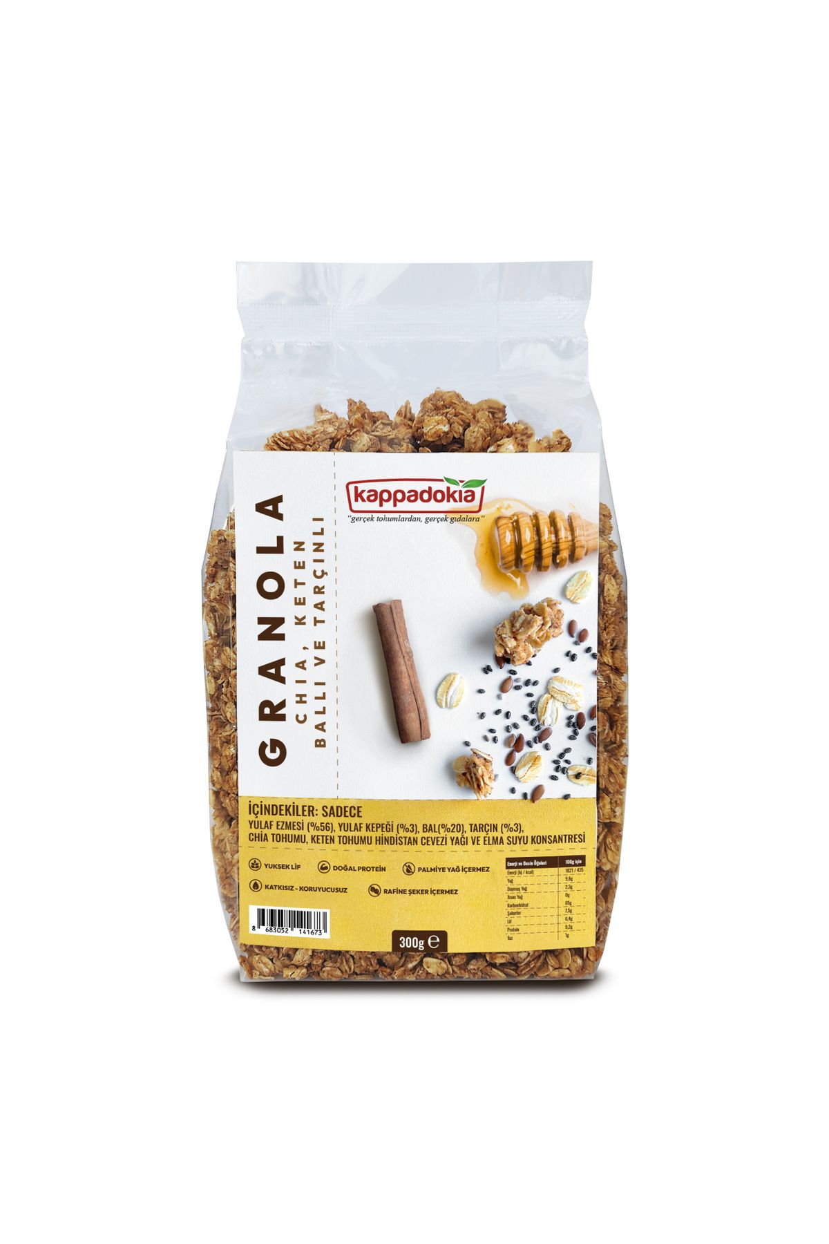 KAPPADOKİA Chia, Keten, Bal Ve Tarçınlı Granola 300 gr