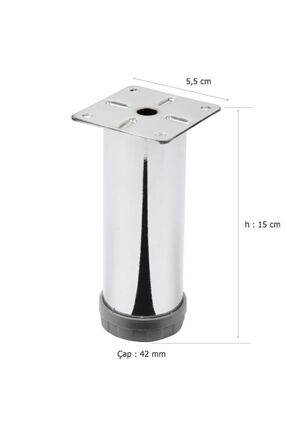 Beşel 15 Cm Metal Mobilya Ayağı Ayarlı 42 Mm Krom Ayak