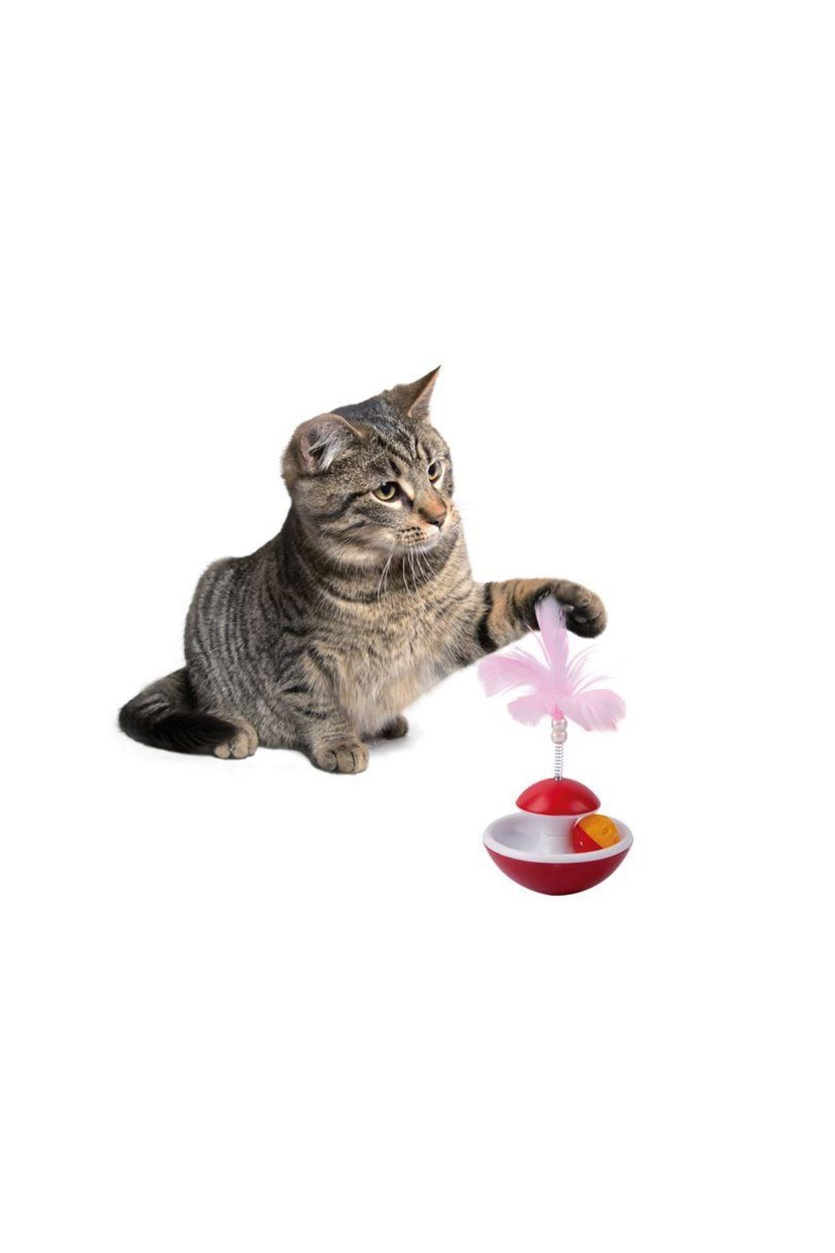 lidl-Spring-shaped, ball-rotating, pilgrimage-free rattle cat toy 3