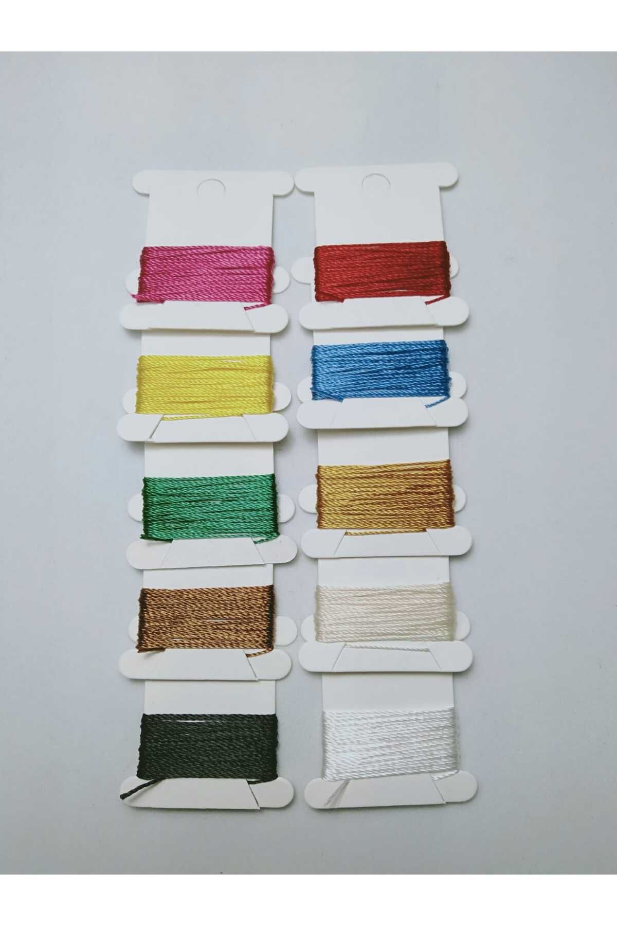 0.5 Mm 3 Metre 10 renk Tesbih İpi Toplam 30 Metre