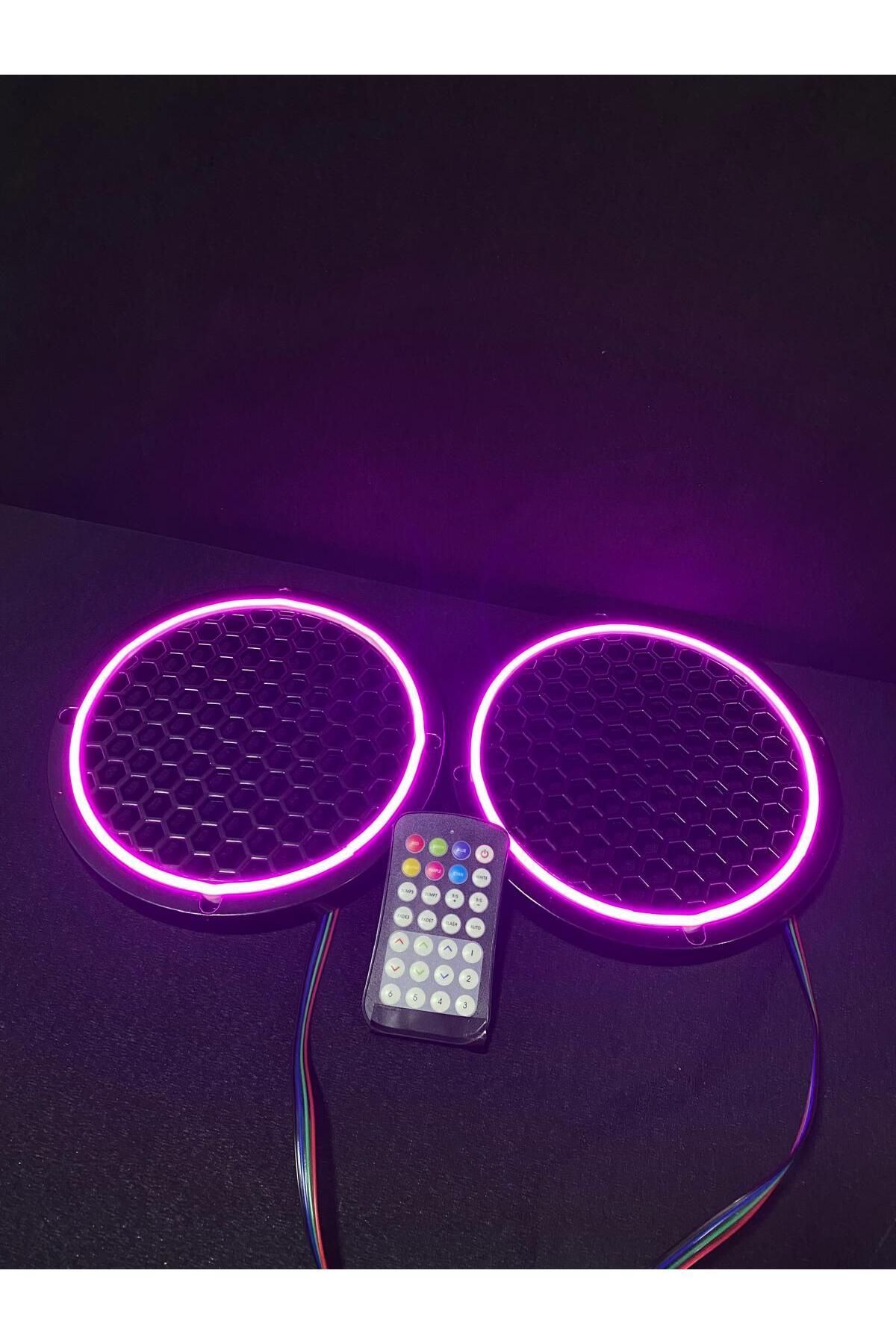 20 Cm Neon Rgb Ledli Kumanda Kontrollü Midrange Kapağı 20cm Midrange Hoparlör Uyumlu Petekli Model - 3