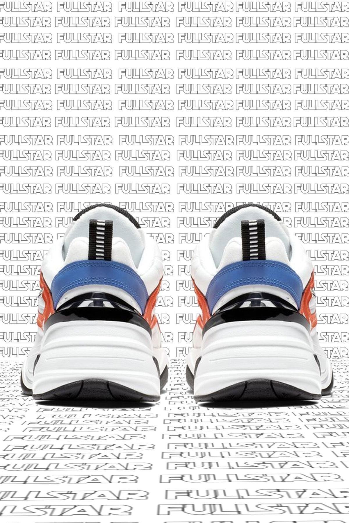 Nike M2K Tekno Leather Unisex Sneaker Hakiki Deri Spor Ayakkab Beyaz K rm z Yukseklik 4cm Kad n Ayakkab