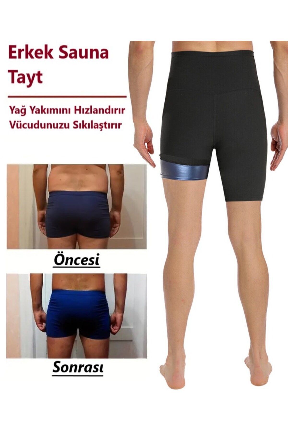 MİSTİRİK Sauna-Şort Unisex Yağ Yakan Zayıflatan Termal Giyim Sauna Şort görsel 3