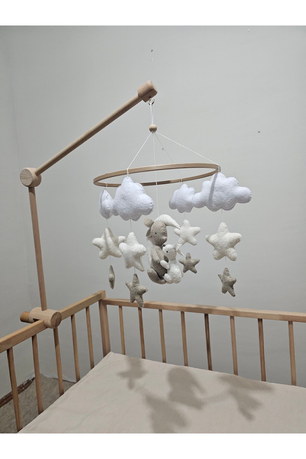 hobiimobiii Dönence (MÜZİKLİ) Bebek beşik süsü tavşan fotoğrafı 4 (önizleme)