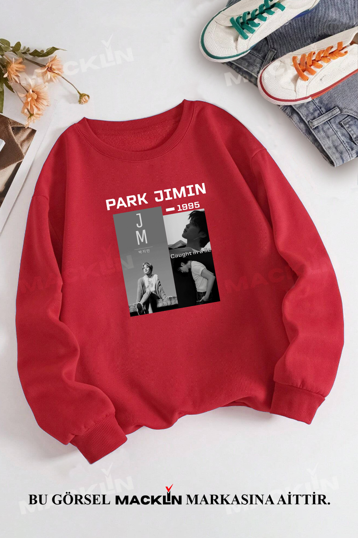 macklin Unisex Kadın Erkek Park Jimin BTS Özel Tasarım Baskılı
