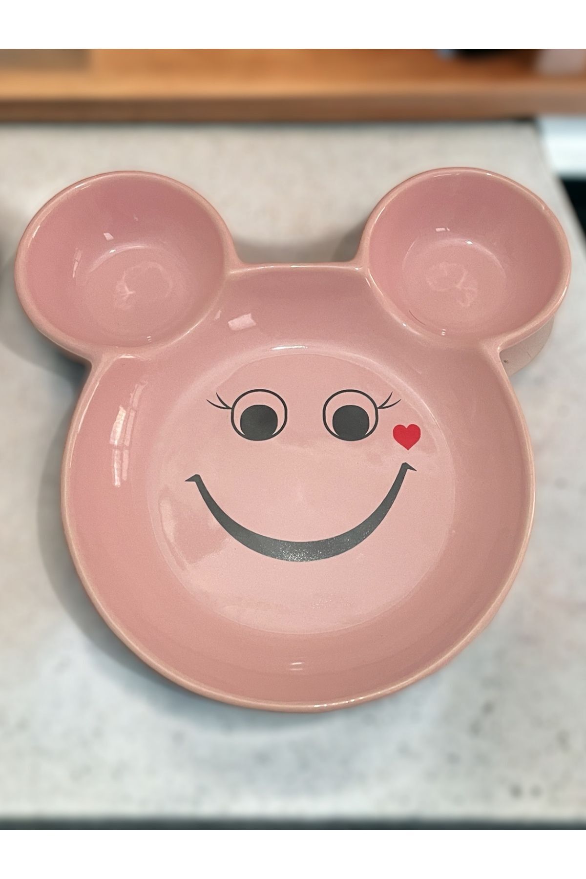 Artistic Quality Eğlenceli Çocuk Gülen Yüz Emojili Mama, Yemek, Kahvaltı Ve Pasta Tabağı 1 Adet Pembe fotoğrafı 2 (önizleme)