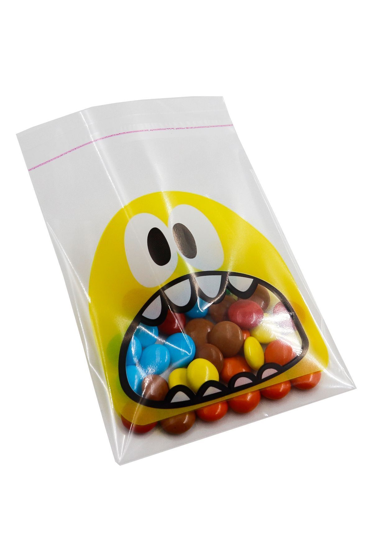 reprodesign Monster Pattern Galben 25 Bucuri Pungi Adezive Transparente 10x15 Cm - One Size