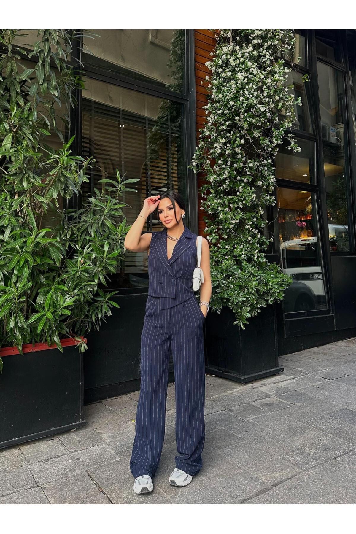 ZF BUTİK Yelek Pantolon Cepli Takim Elbise