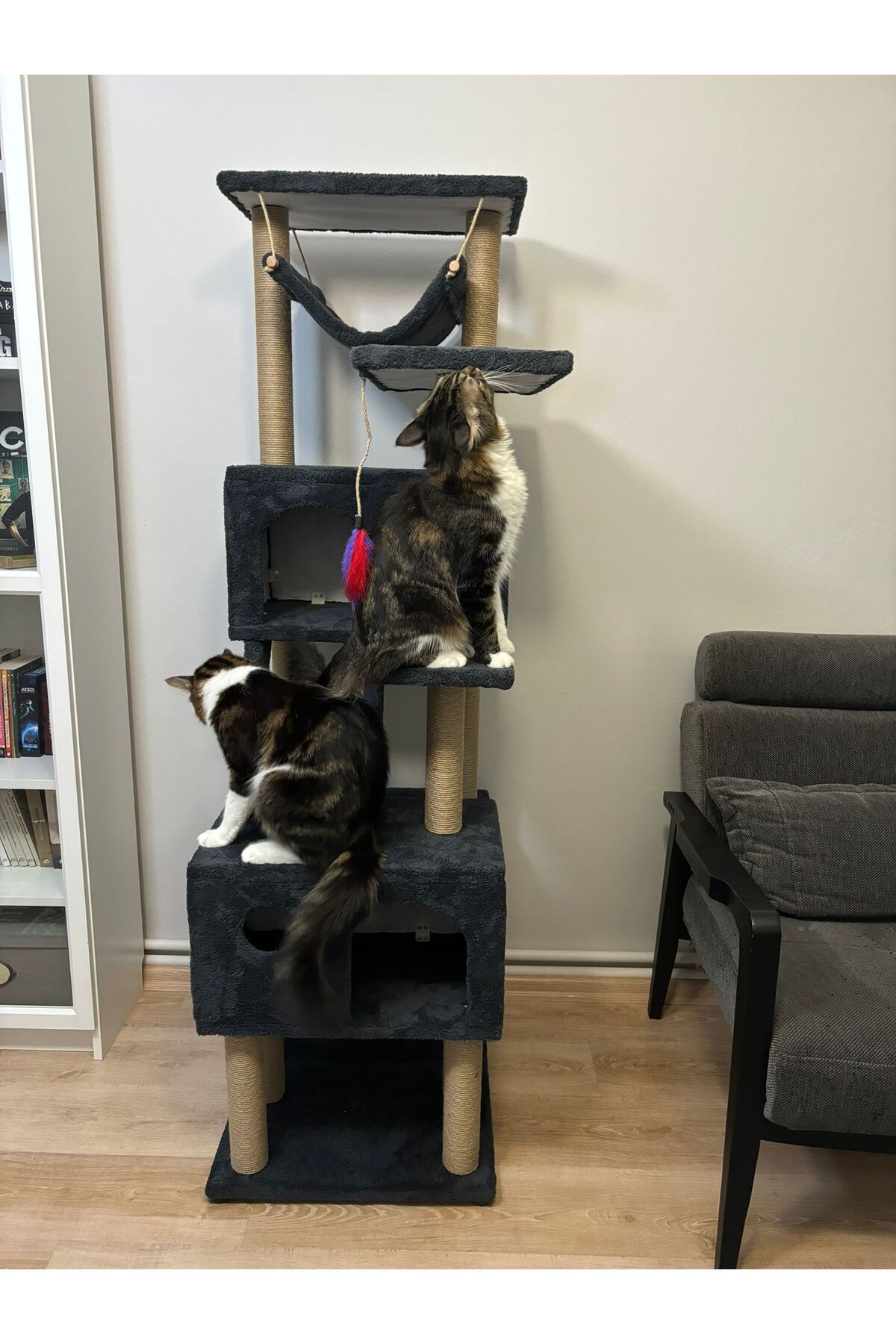 pethomealpi-Large Cat Scratching House and Play Platform - Convenient Use 3