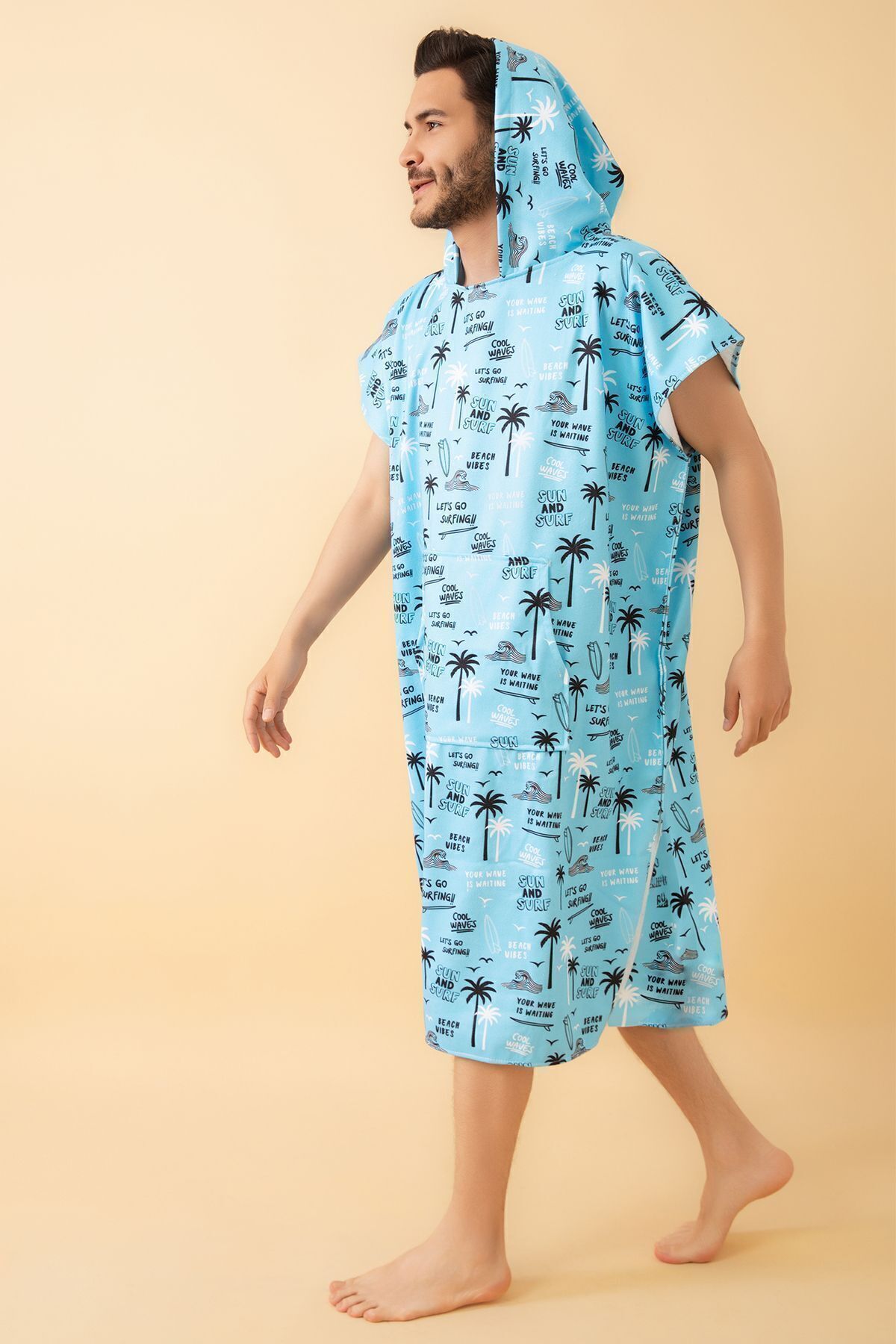 VEVİEN HOME-Beach Vibes Pattern - Κοστούμι για ενήλικες με κουκούλα για σερφ στην παραλία 3