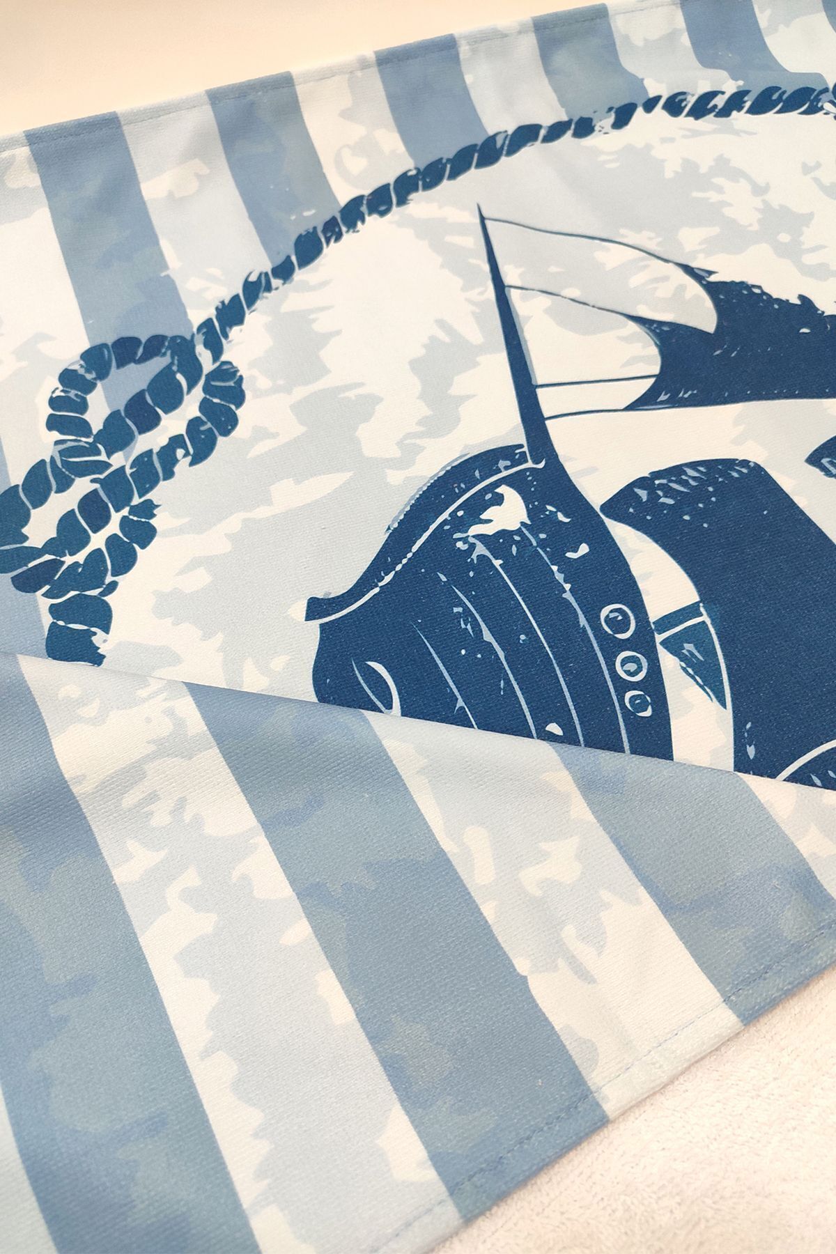 VEVİEN HOME-Ship Pattern Digital Printed 75x150 Cm Beach Towel 4
