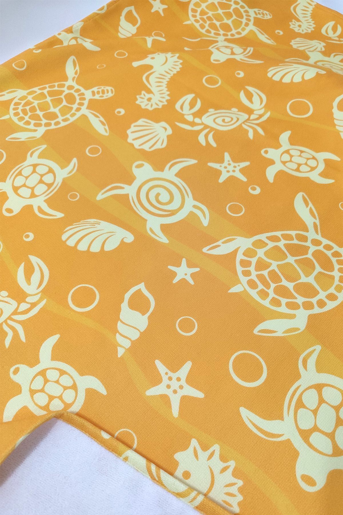 VEVİEN HOME-Underwater Pattern Digital Printed 75x150 Cm Yellow Beach Towel 4