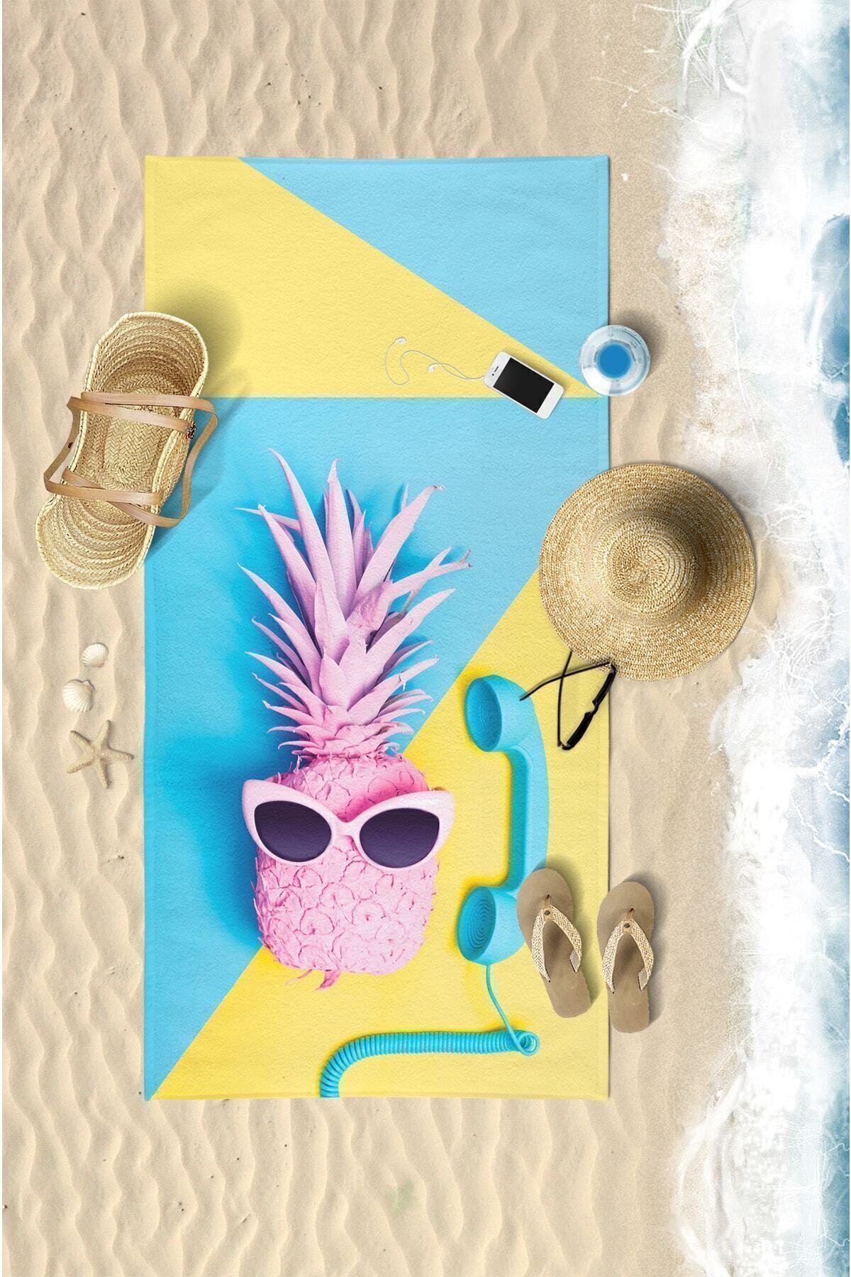 Pineapple Digital Printed 75x150 Cm Beach Towel