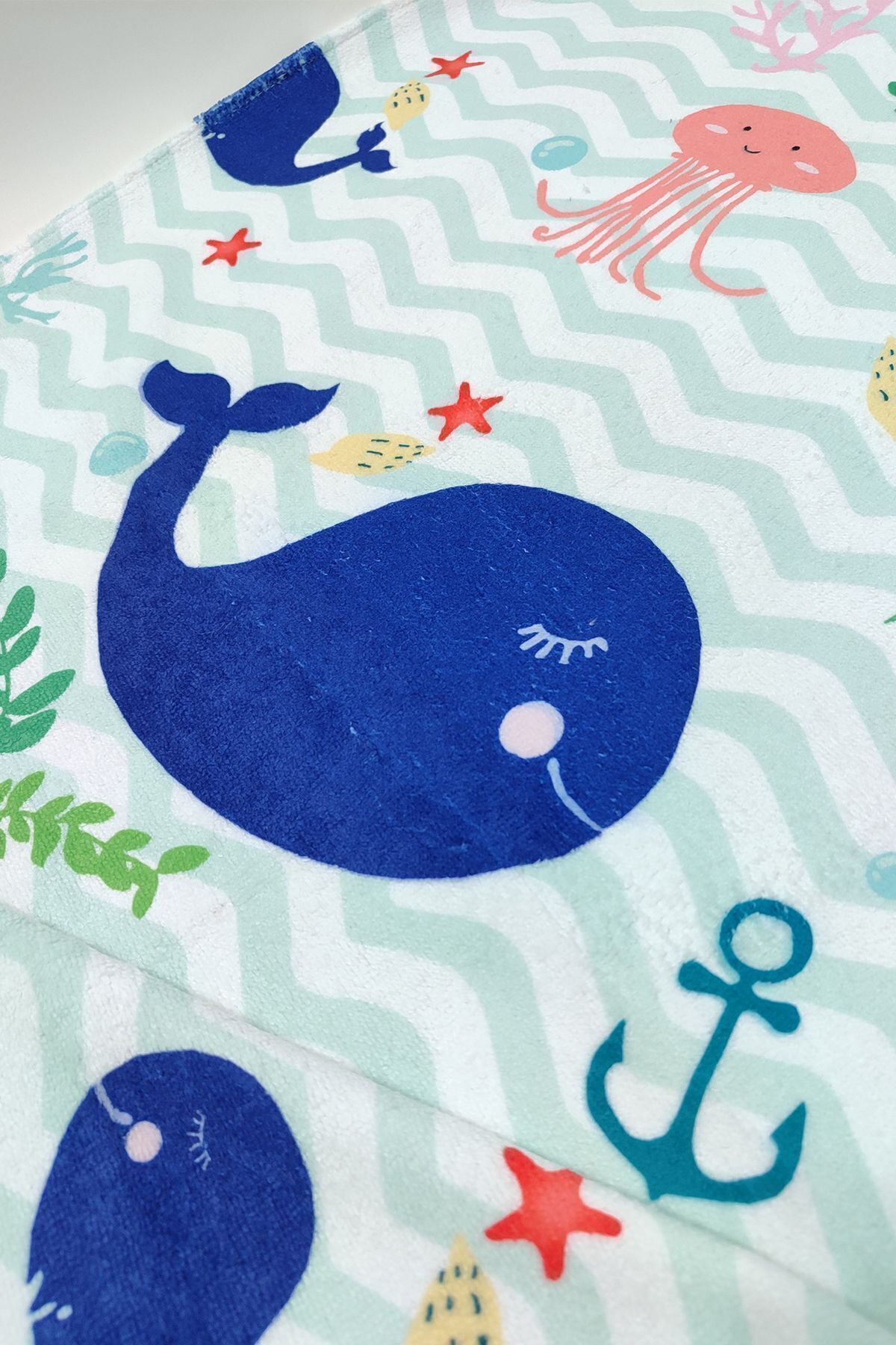 VEVİEN HOME-Παιδική πετσέτα θαλάσσης Cute Whale Digital Printed 60x130 cm 3