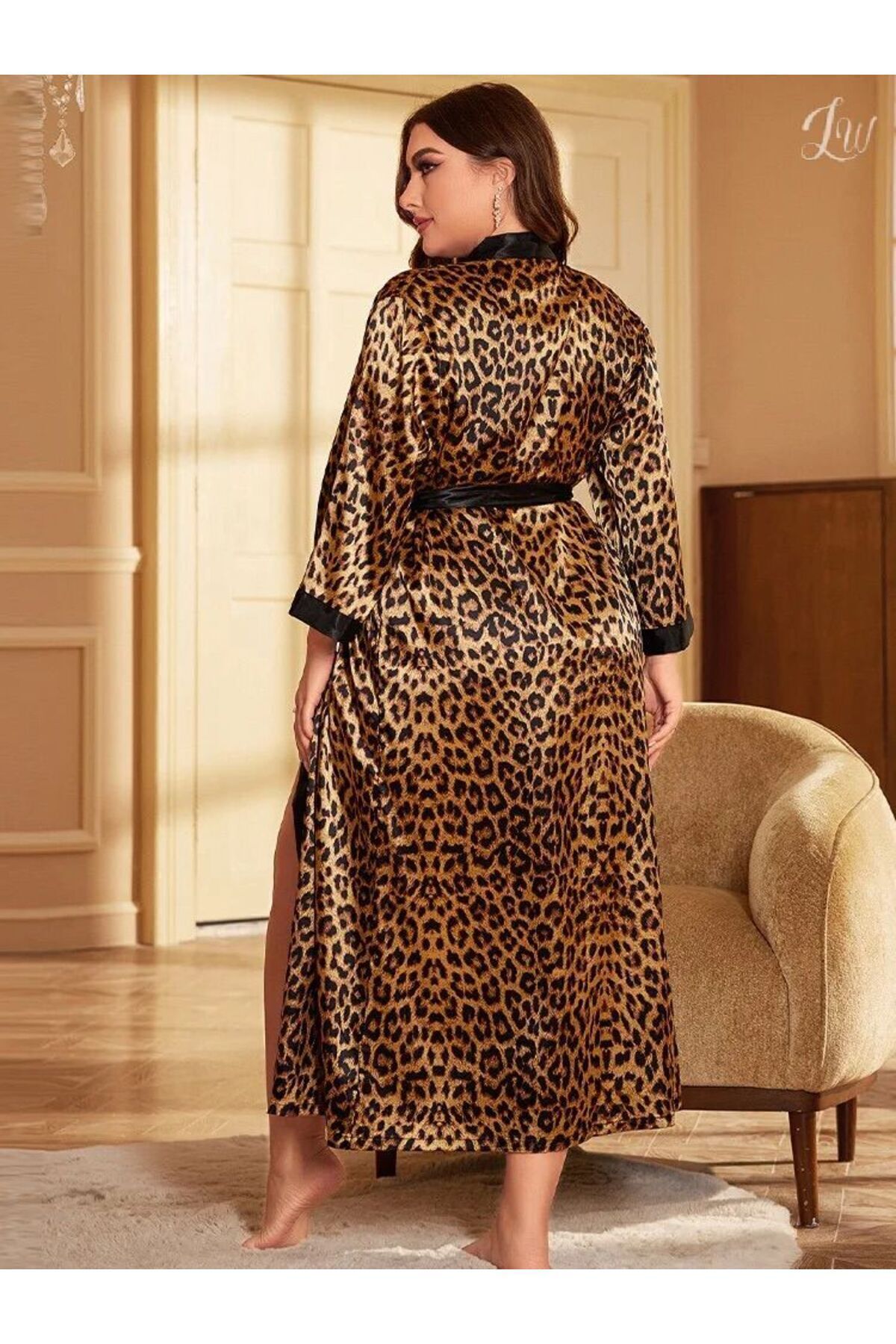 Robe satin leopard hotsell