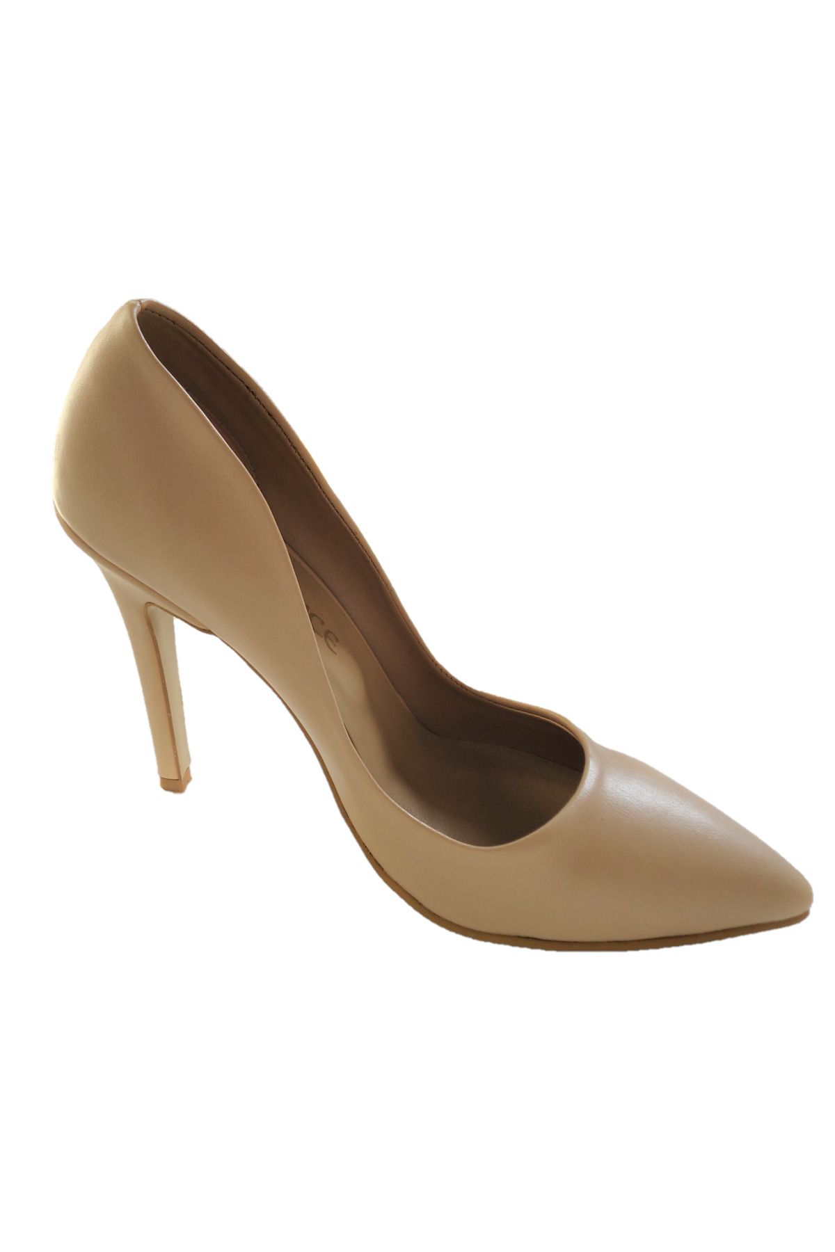 Beyonce-Nude Faux Leather Women's Heeled Shoes 4