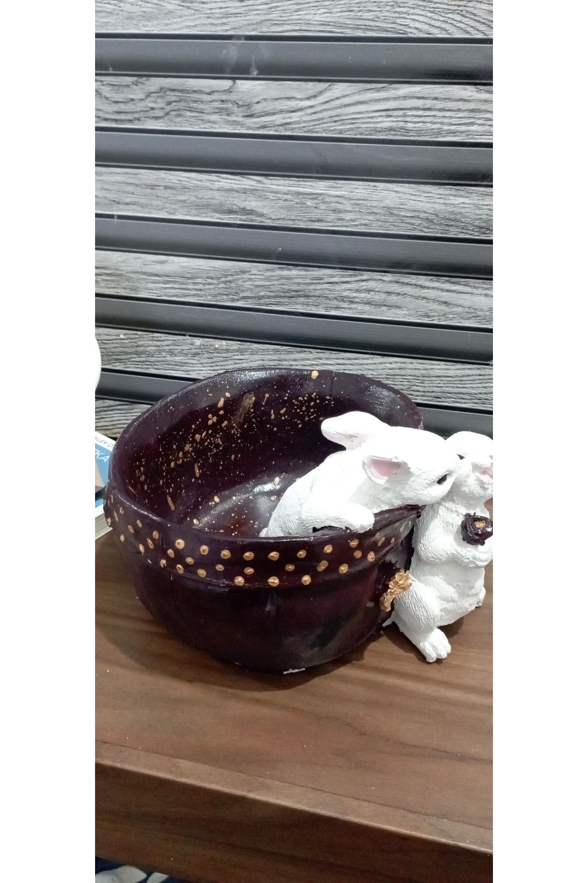 HUNATASARIM-14 cm Double Rabbit Organizer and Basket - Keychain (Diameter: 17 cm) 3