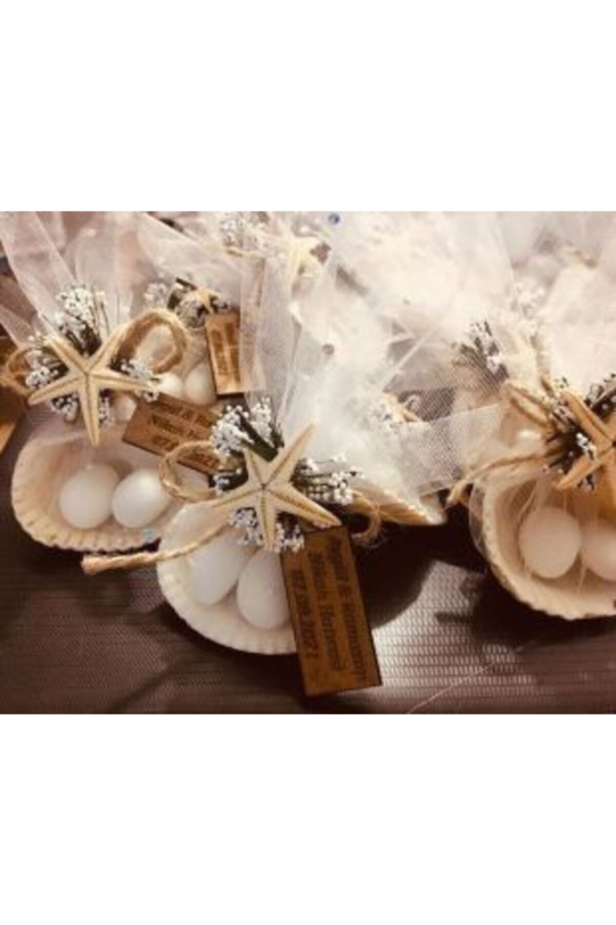 Yumak Dekor Grup Söz Nişan Kına Düğün Bebek Magnet Nikah Şekeri Hatıra Deniz Kabuğu Tüllü 30 Adet fotoğrafı 2 (önizleme)