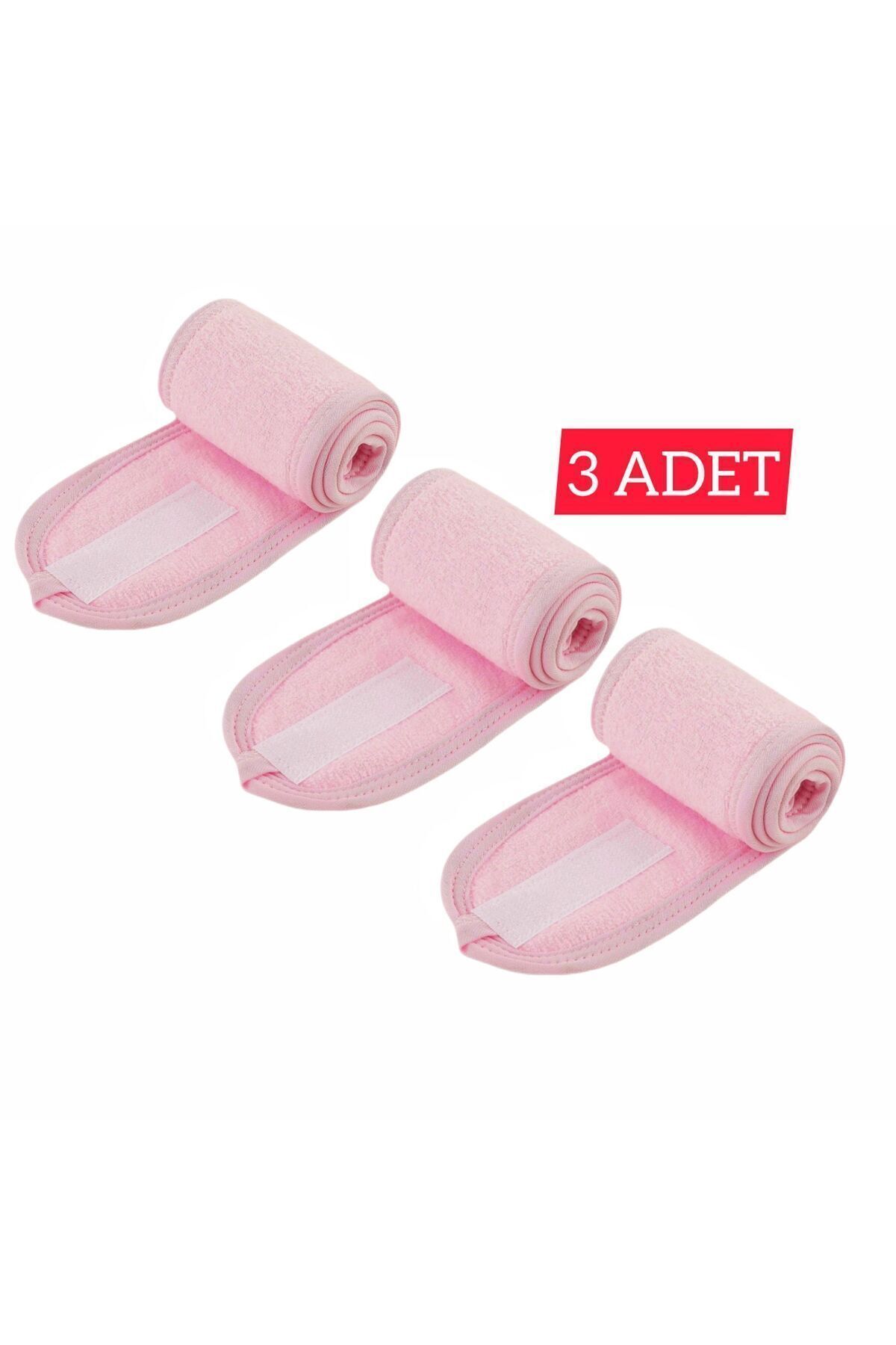 Mokita Home Saç Bandı Yapışkanlı Pudra Renk 3'lü Set Cilt Bakım, Spor, Yoga, Vb. Için