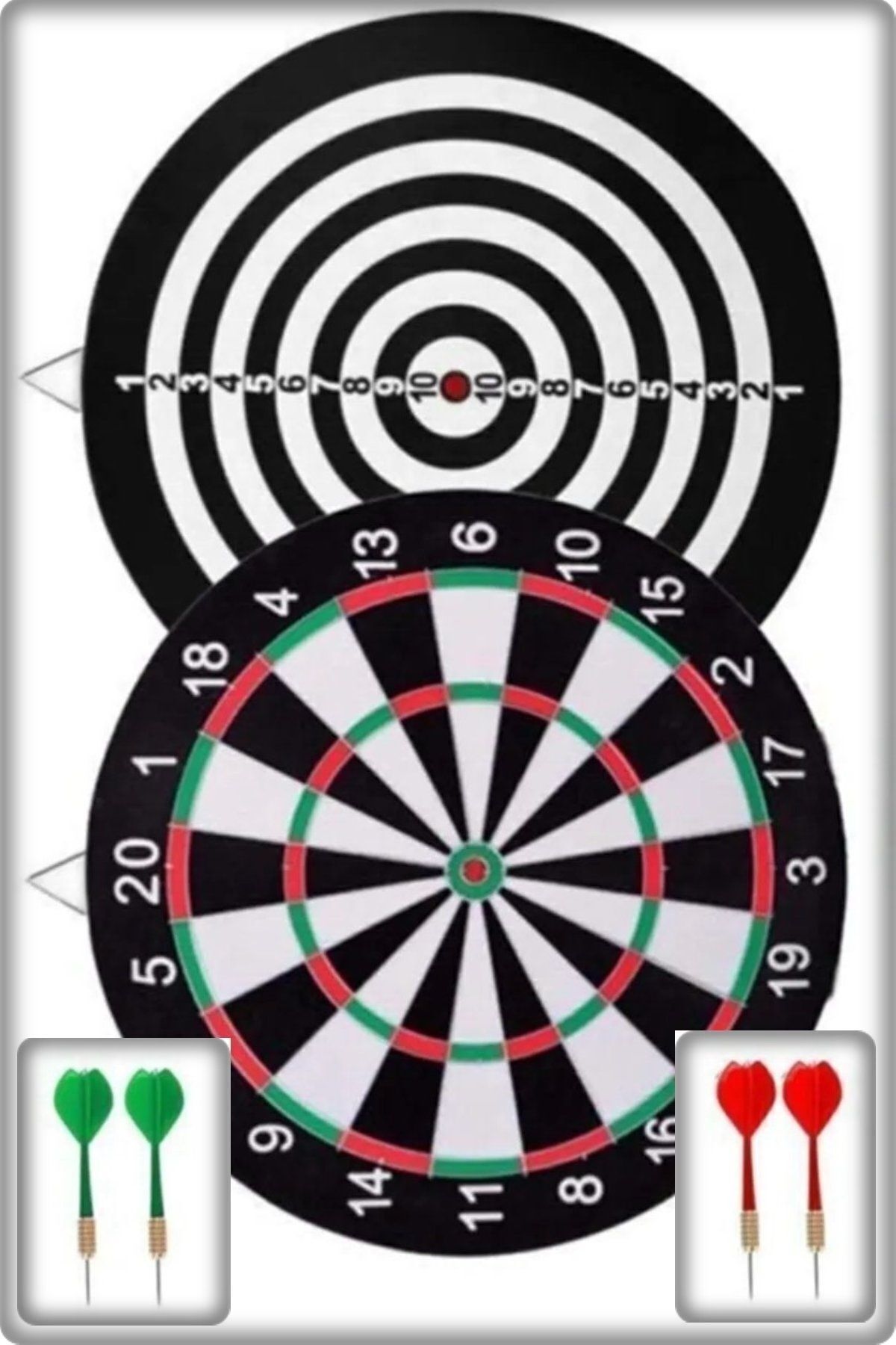 TAN EXPRESS Çift Taraflı 36 Cm Dart Tahtası Ve 4adet Ok