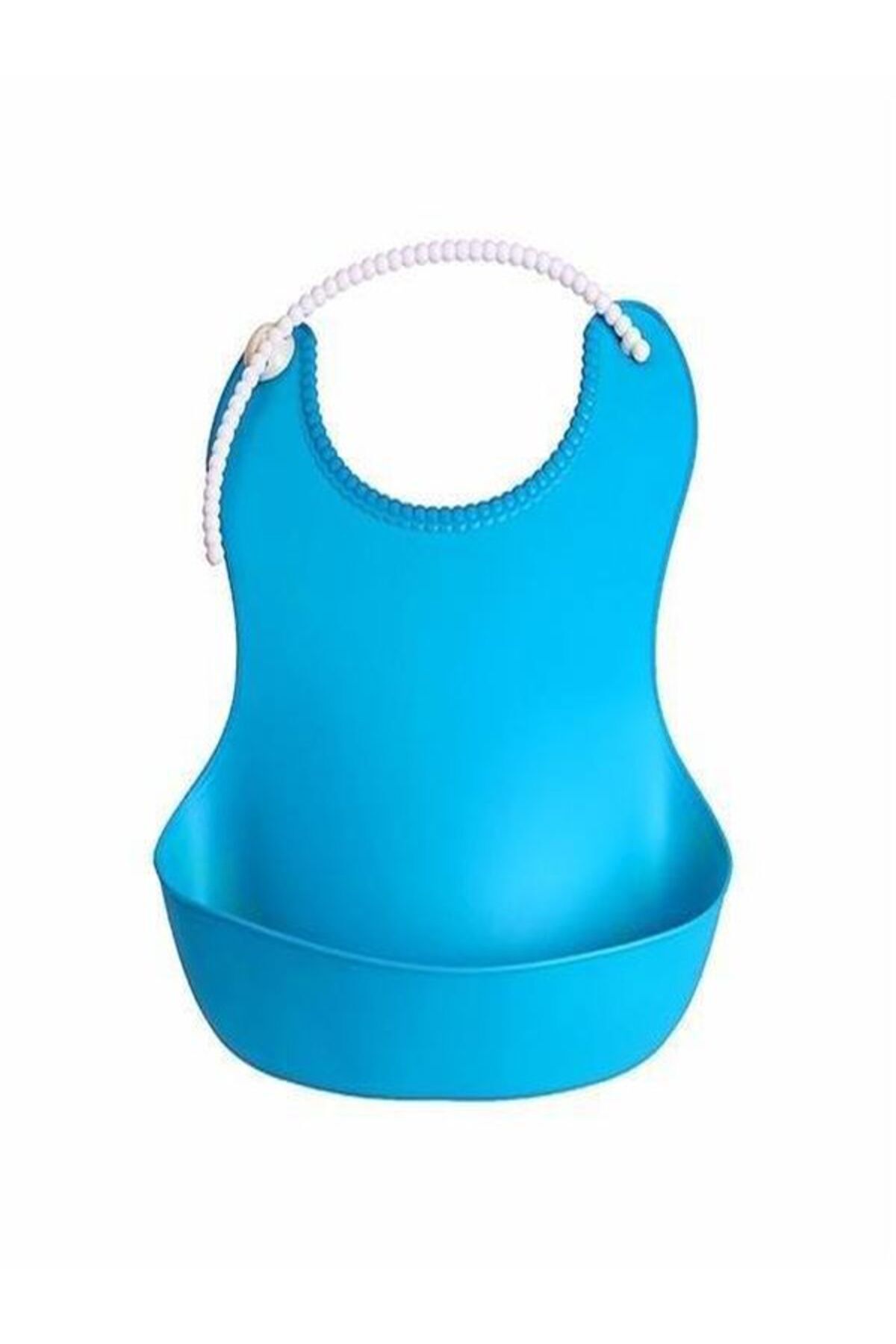Çocuk Bebek Mama Önlüğü Dökülme Engelleyici Bükülebilir Mavi Silikon Önlük 4