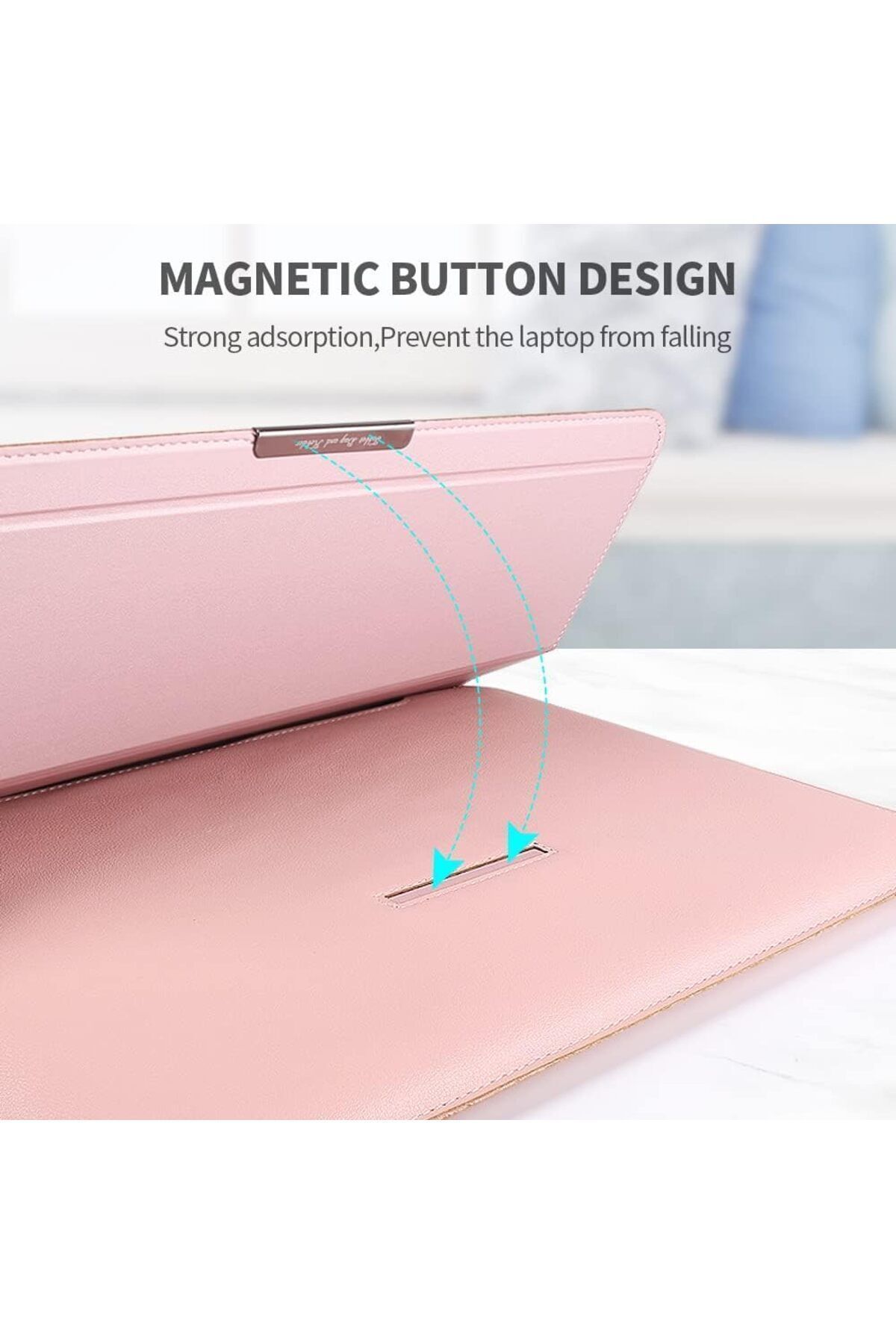 TEKNETSTORE-Macbook Air 13.6 M2-M3 Chip 2022/2024 A2681 A3113 - Geantă din piele cu suport magnetic 4