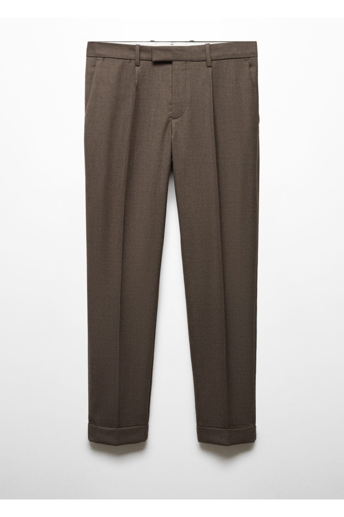 شلوار مردانه قهوه ای منگوMANGO Man | 67000621 اورجینال - تصویر 3