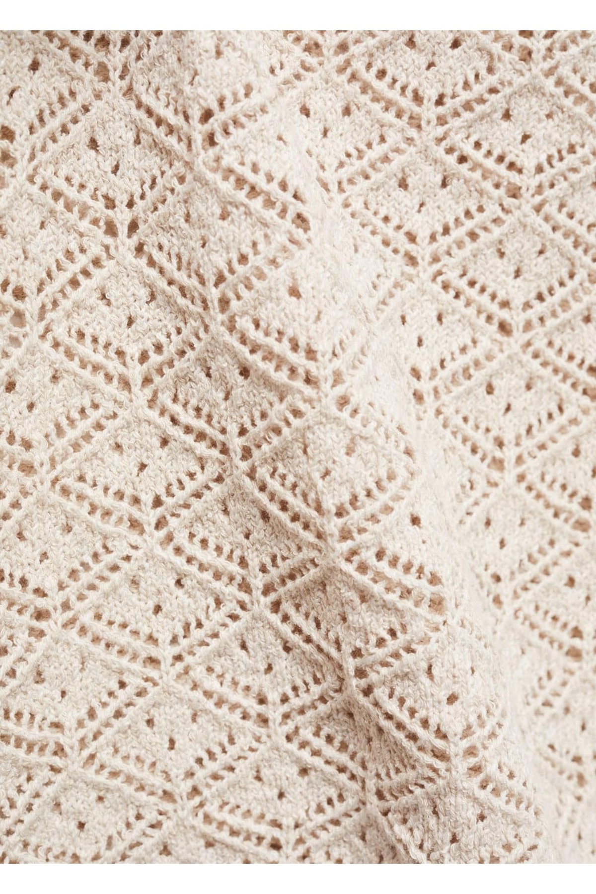 بافت و پلیور زنانه بژ منگوMANGO | 67027136 اورجینال - تصویر 6