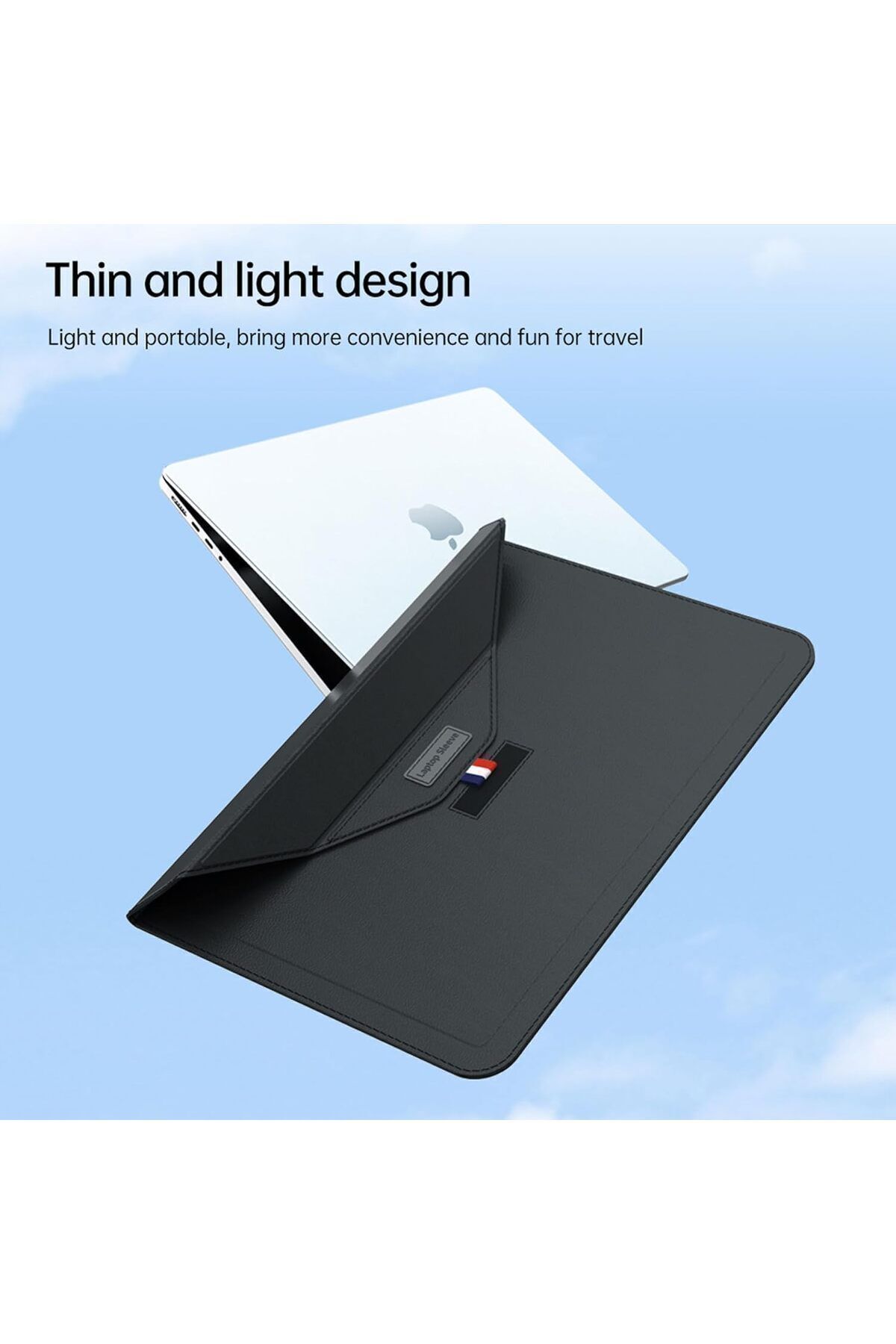 TEKNETSTORE-Husă de transport pentru MacBook Air 13,6 inchi M2-M3 Chip 2022/2024 A2681 A3113 Design din piele compatibil cu suport 5