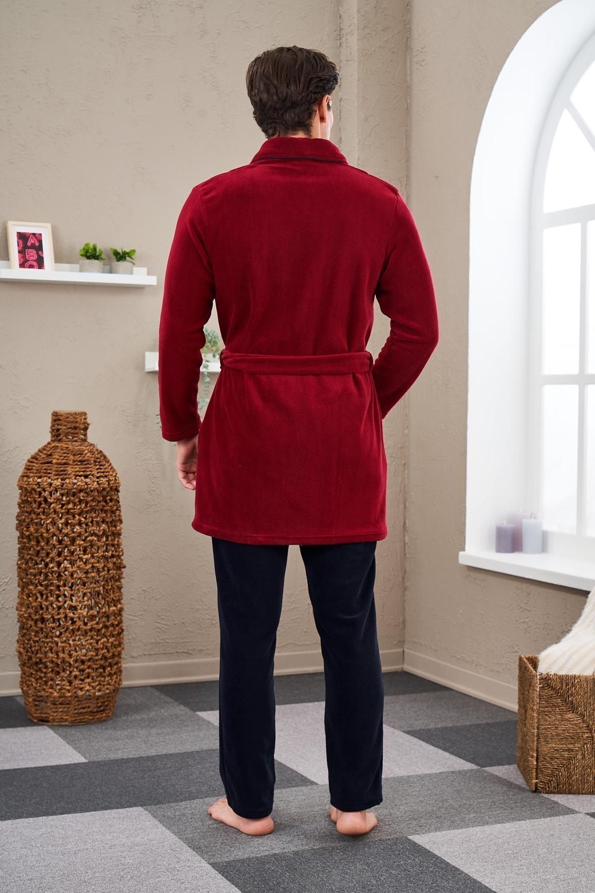 PJS-23715 Men's Fleece Dressing Gown 3