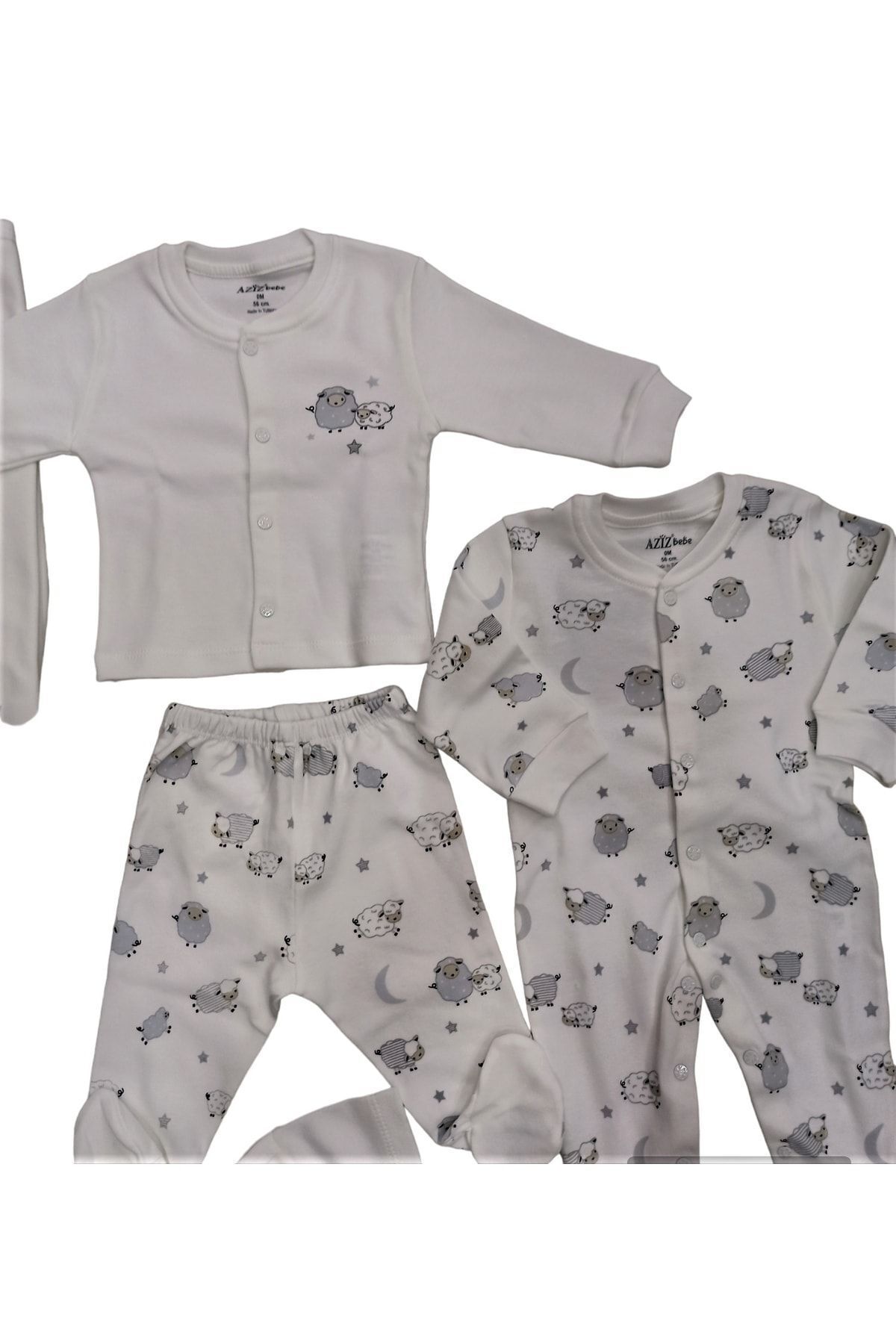 ست نوزادی پسرانه – دخترانه اکرو Aziz Bebe | 10297 اورجینال - تصویر 6