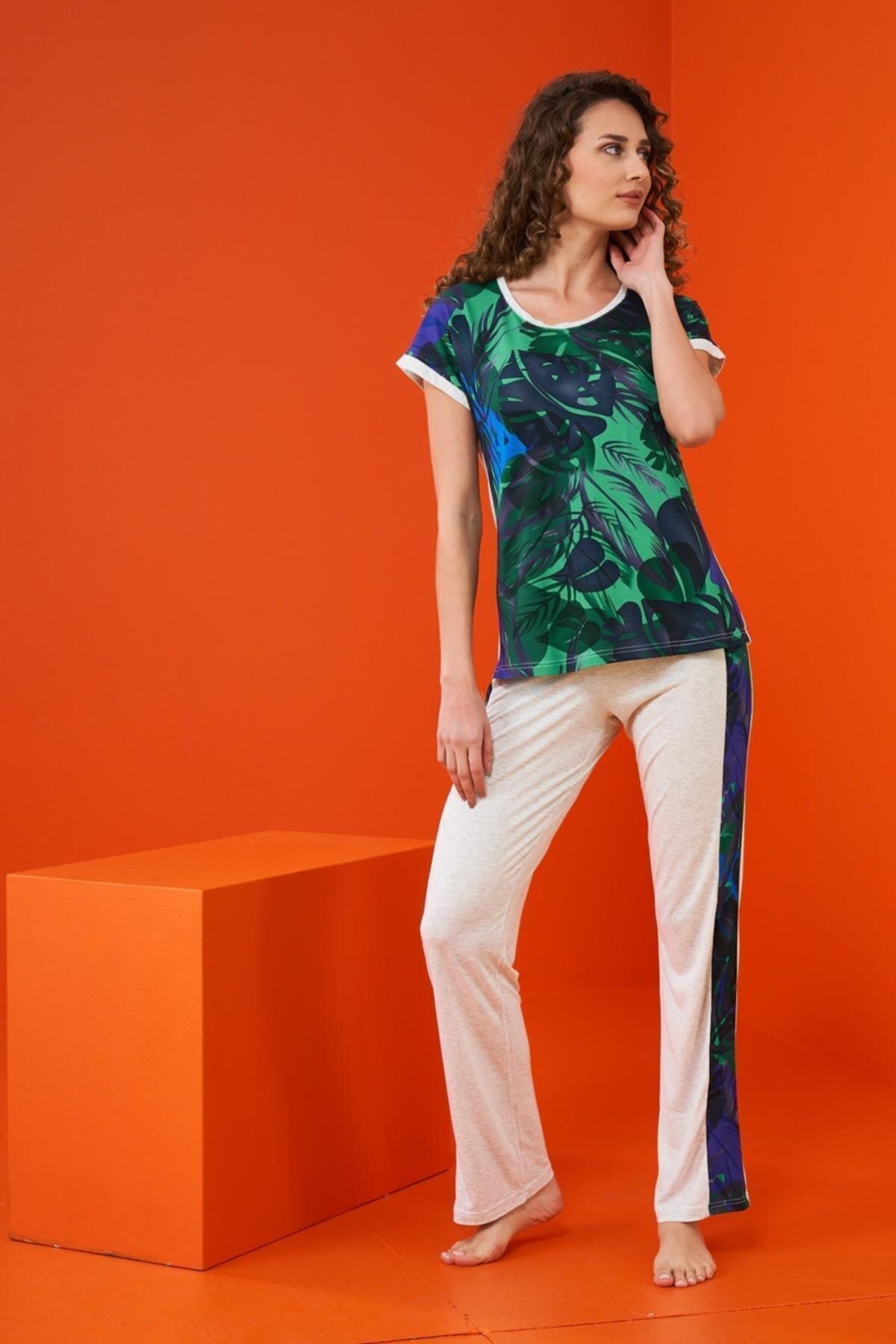 PJS-Set de pijamale cu model pentru damă 4