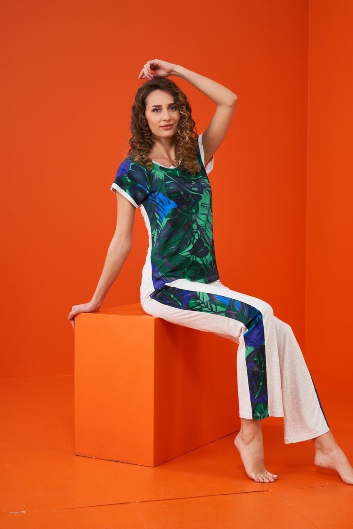 PJS-Set de pijamale cu model pentru damă 5