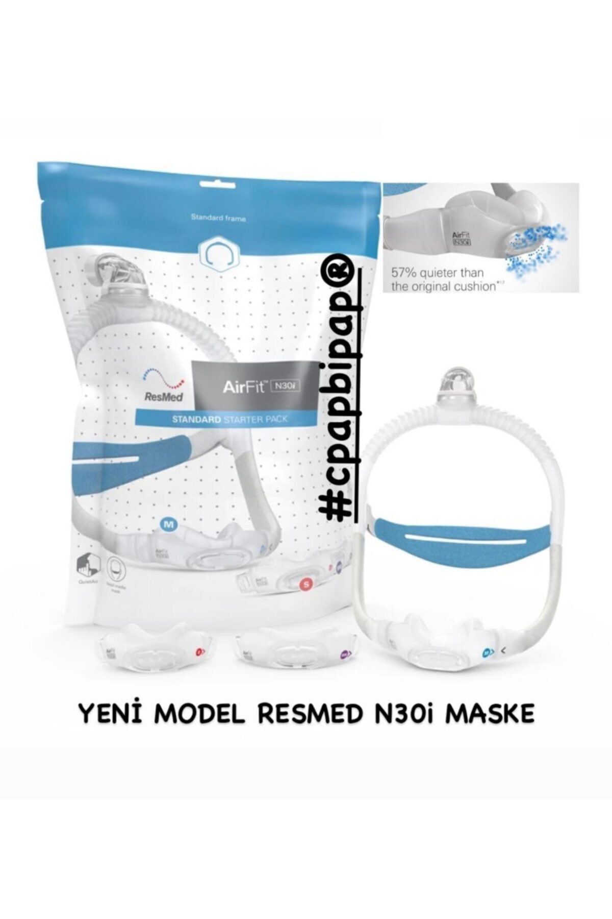 Resmed Airfit N30i Burun Cpap Maskesi Yeni Model (dreamwear Benzeri)