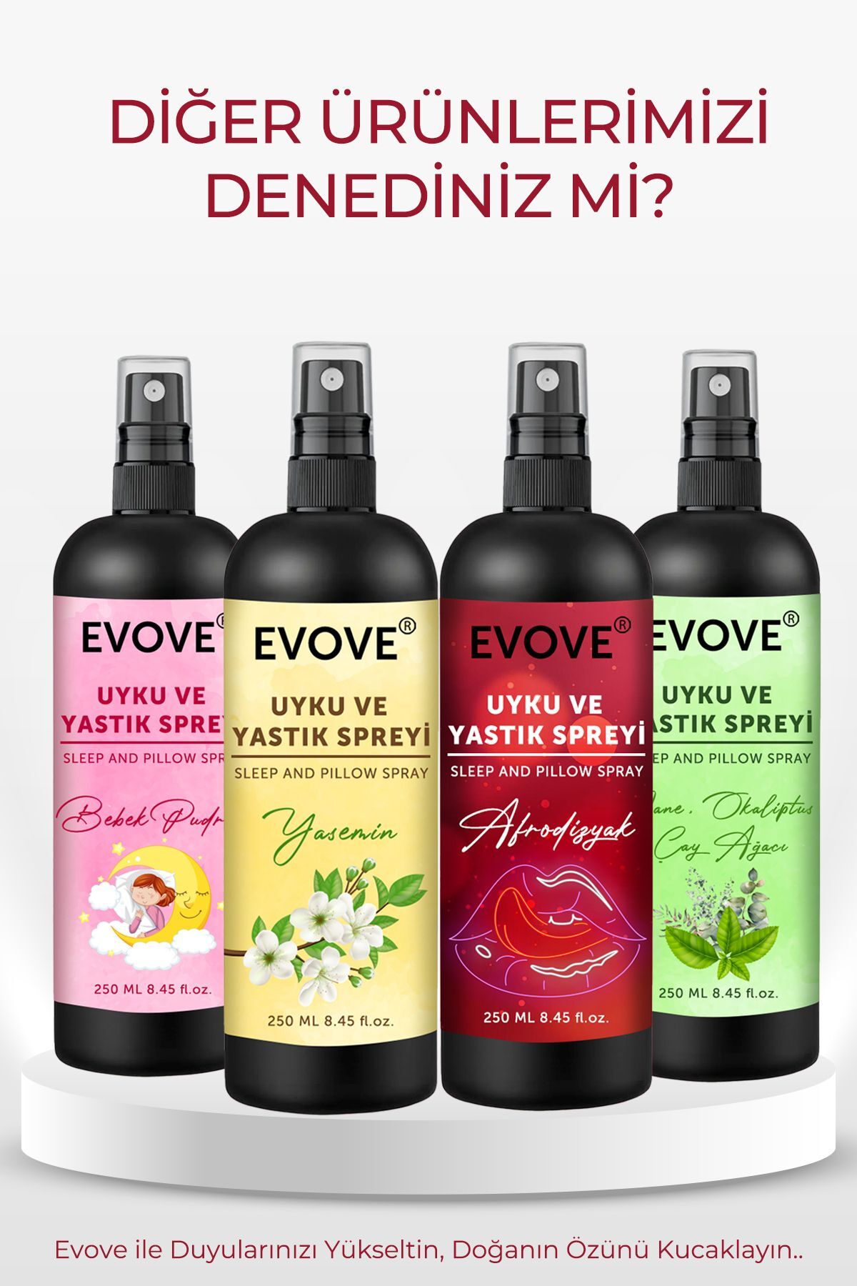 Evove Cosmetics 250 ML Bebek Pudrası Uyku ve Yastık Spreyi Rahatlatıcı Uyku Ve Dinlenme Sleep And Pillow Spray fotoğrafı 5 (önizleme)