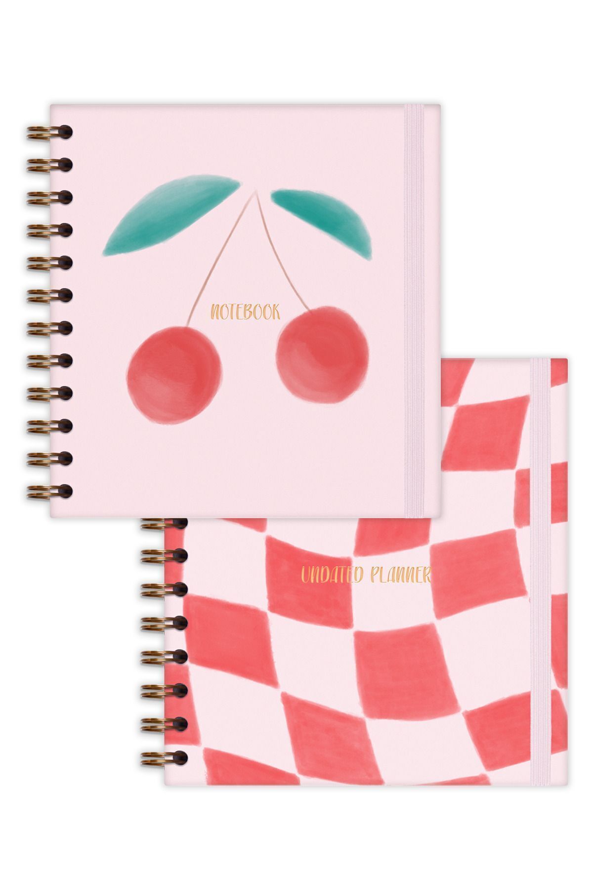 Matt Notebook-15x15 cm Square Sight Set of 2 - Spiraled Timeless Planner Agenda and Notebook Cherry 6