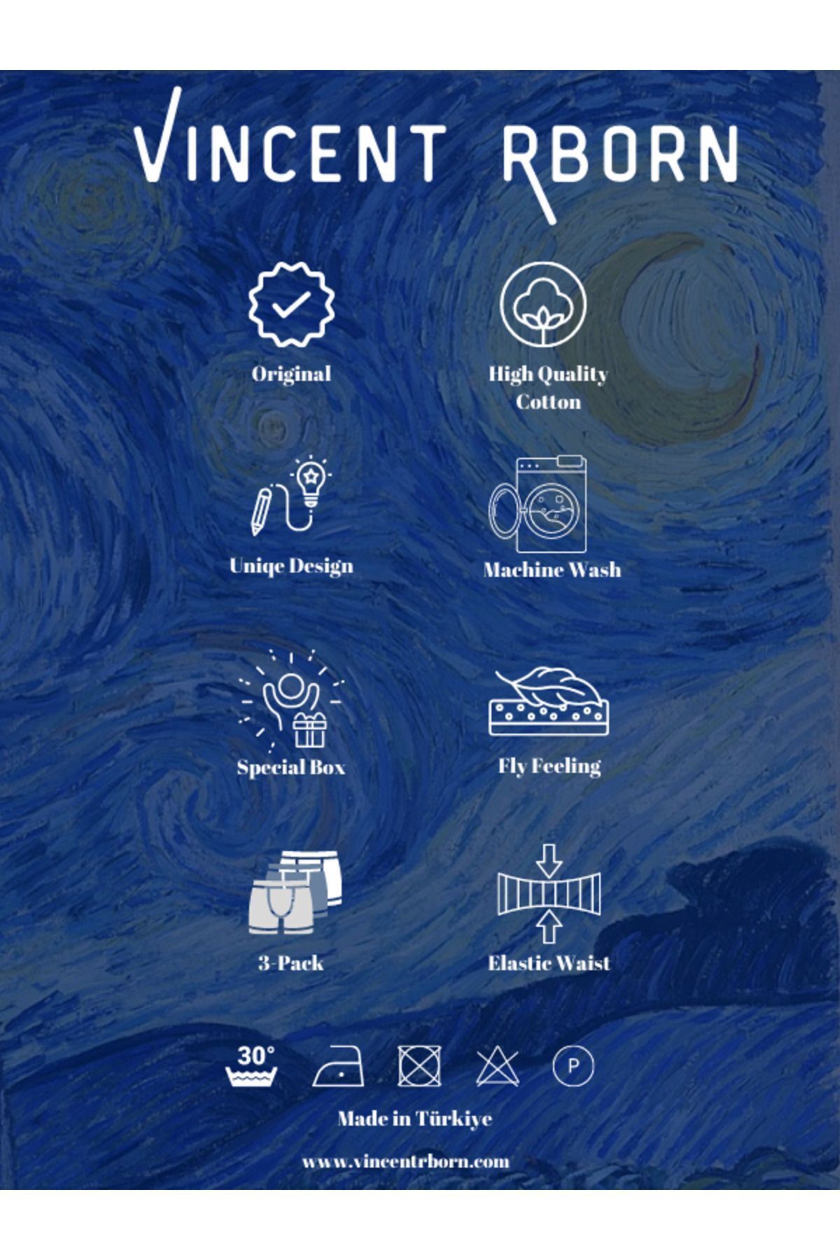 باکسر مردانه آبی Vincent Rborn | SCBA2023 اورجینال - تصویر 7