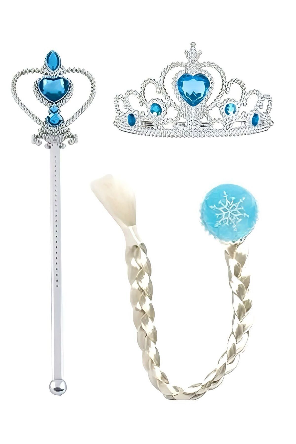 ReilaParty Karlar Ülkesi Elsa Taç Asa Ve Saç Seti