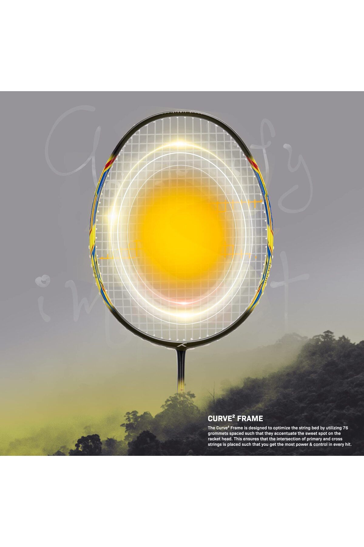 Hundred-ATOMIC-X 38 CTRL Carbon Fibre Strung Badminton Racket with Full Racket Cover 4