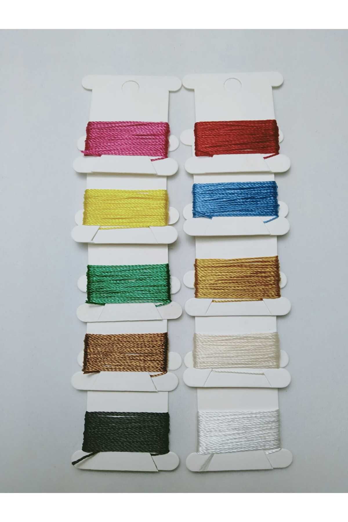 0.5 Mm 2 Metre 10 renk Tesbih İpi Toplam 20 Metre