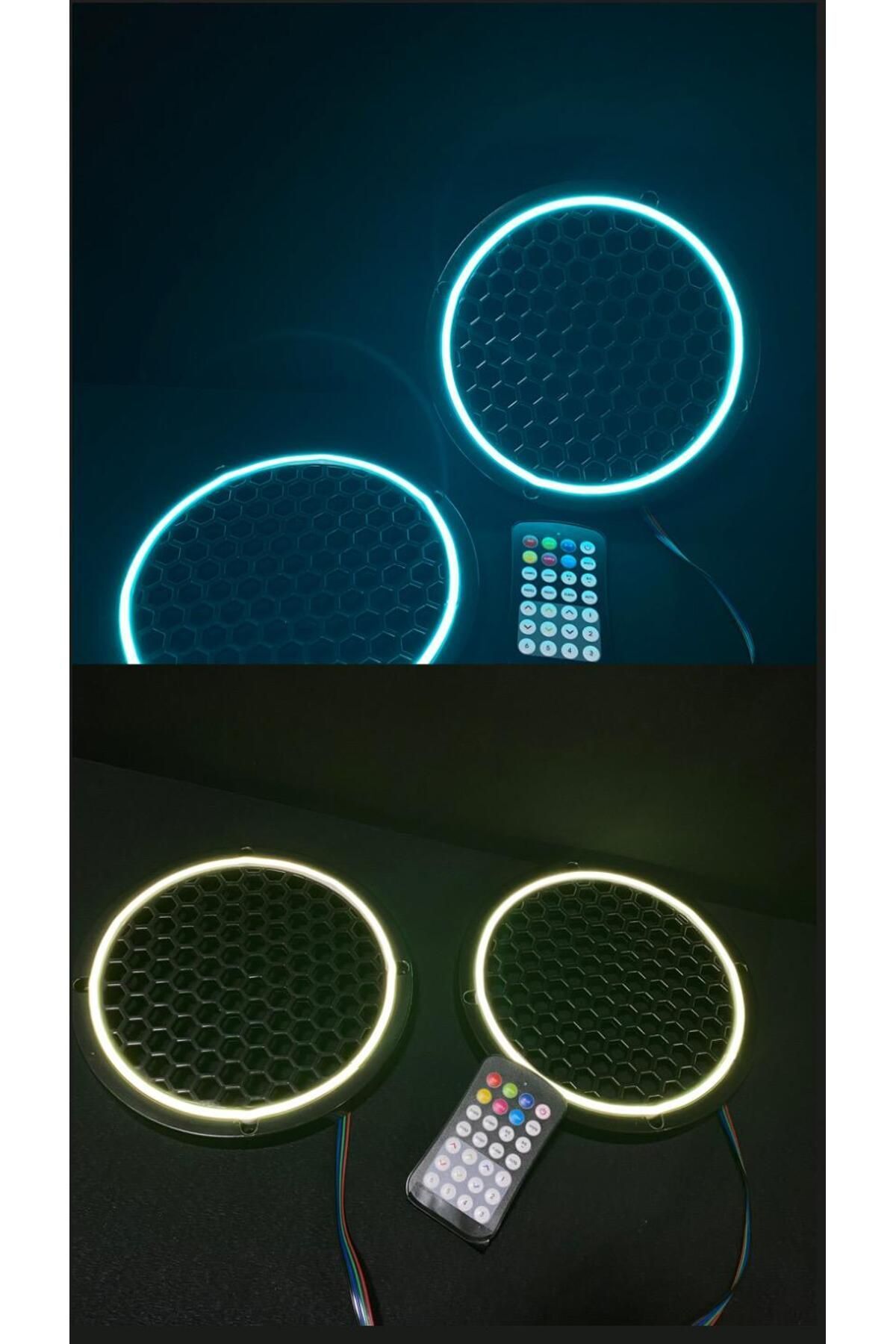 20 Cm Neon Rgb Ledli Kumanda Kontrollü Midrange Kapağı 20cm Midrange Hoparlör Uyumlu Petekli Model - 9
