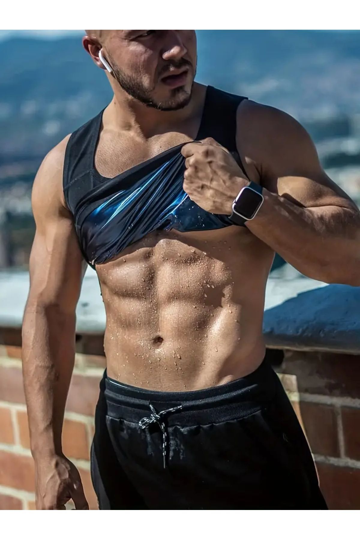 MİSTİRİK-Nodiko Model Men's Thermal Sauna Athlete Help You Slimming Your Fat Apparel Black Color 3