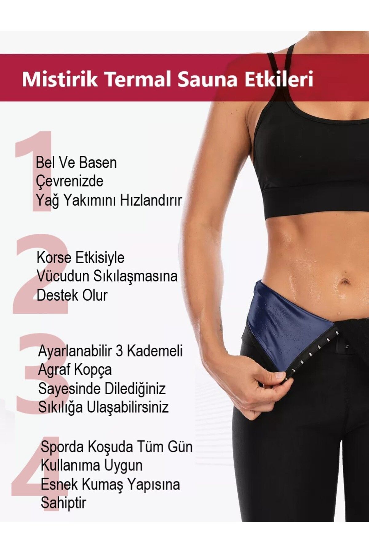 MİSTİRİK Sauna-Şort Extra İncelten Yağ Yakan Termal İçlik Sauna Şort görsel 5