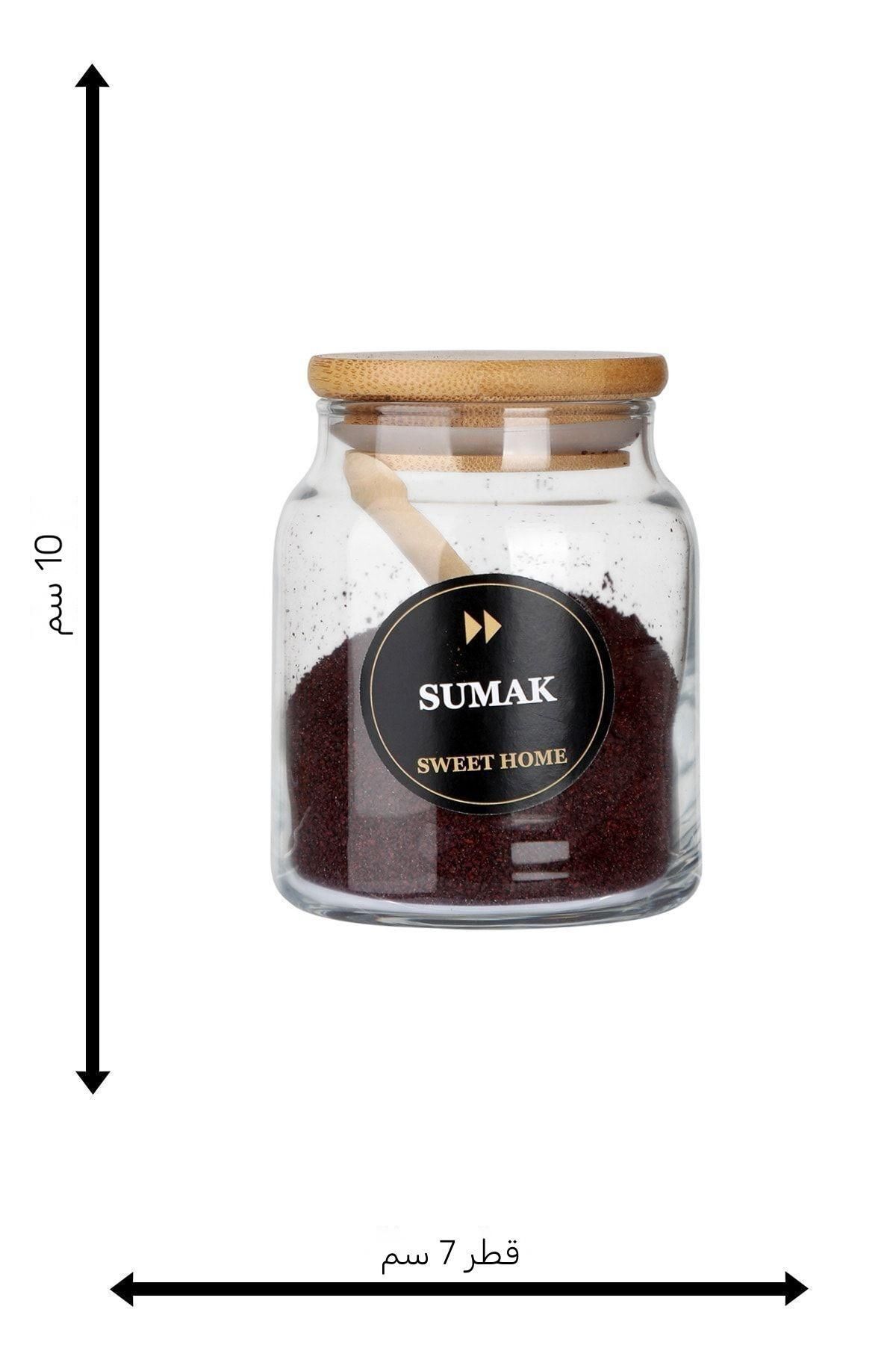 Karçiçeği Home-Luxury Spice Jar Set with Shelf 300 Ml with 12 Spoons and Label 4