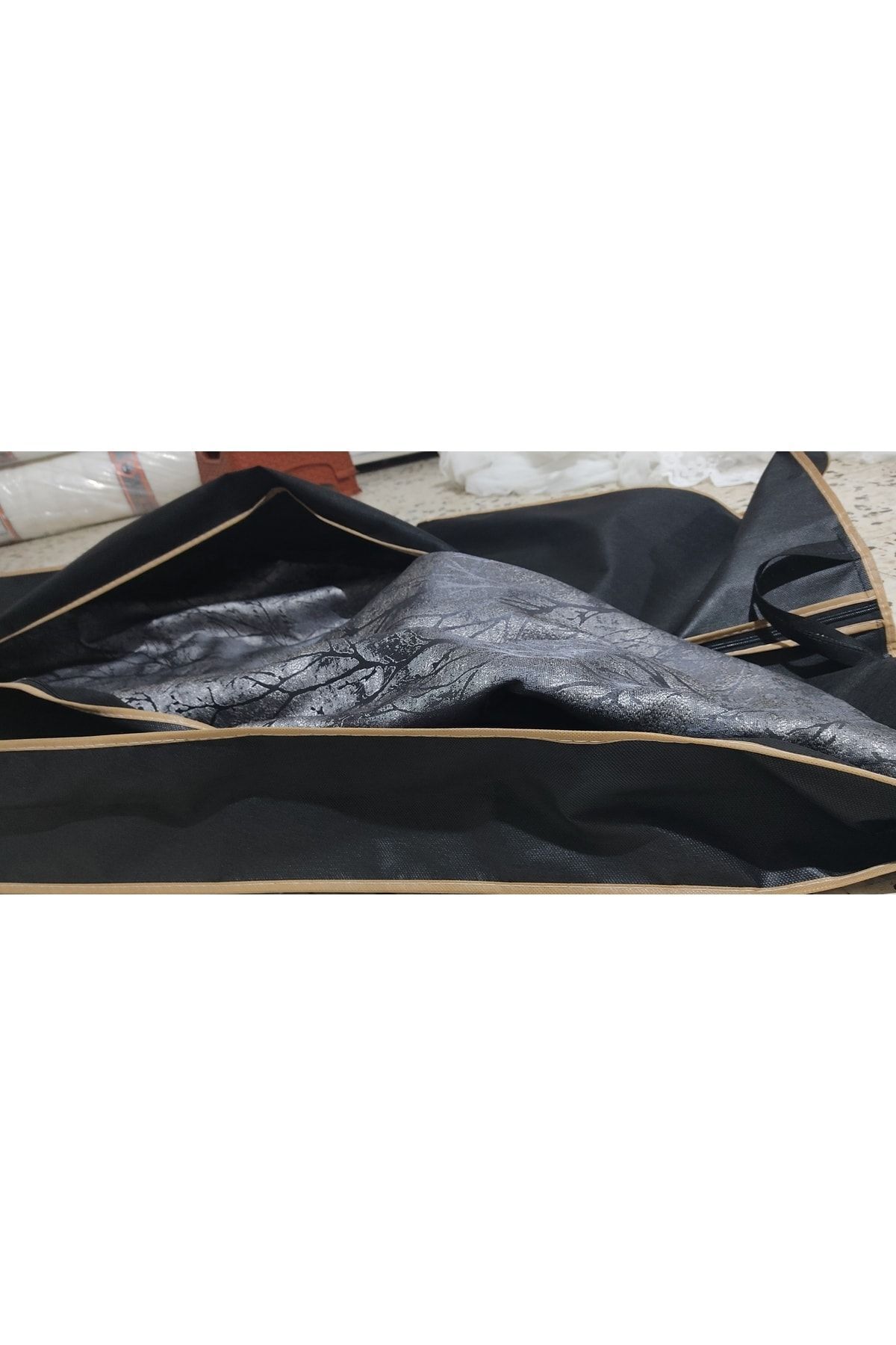 Perde Taşıma Koruyucu Kılıf , Perde Hurcu - Körüklü 64x160x12 Cm, Siyah Renk