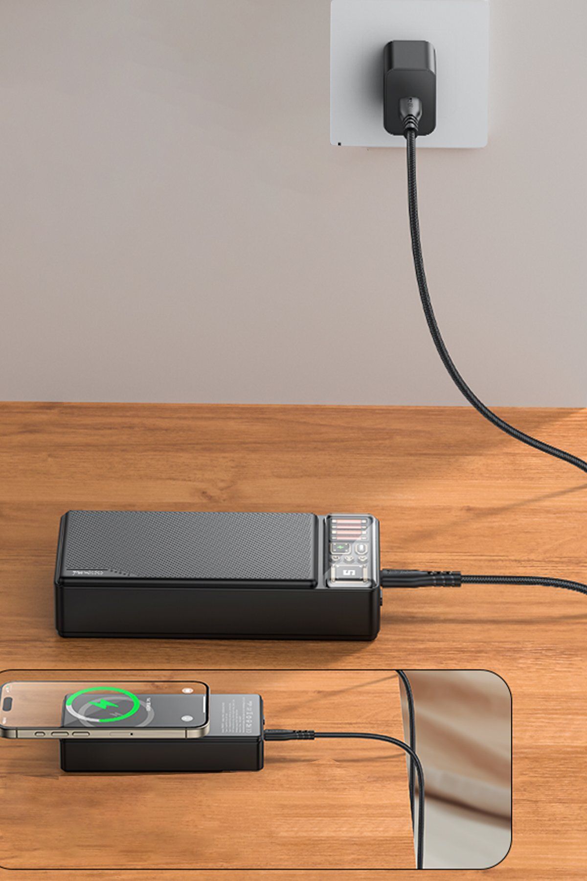 Yp58 Magsafe 15w Wireless-20w Pd Hızlı Şarj Destekli 20.000 Mah Kablosuz Power Bank Led Göstergeli 3