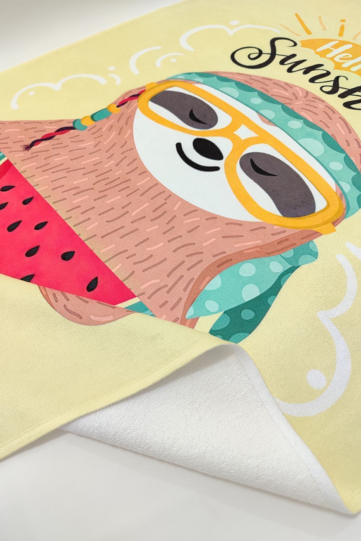 VEVİEN HOME-Hello Sunshine Digital Printed 70x140 Cm Children's Beach Towel 2