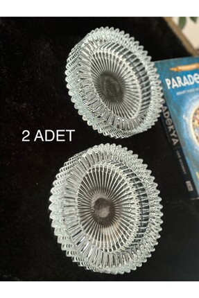 DİBA AVM 2 Adet  Kristal Lüks Cam Küllük 14cm Kristal Cam Yuvarlak Güneş Küll...