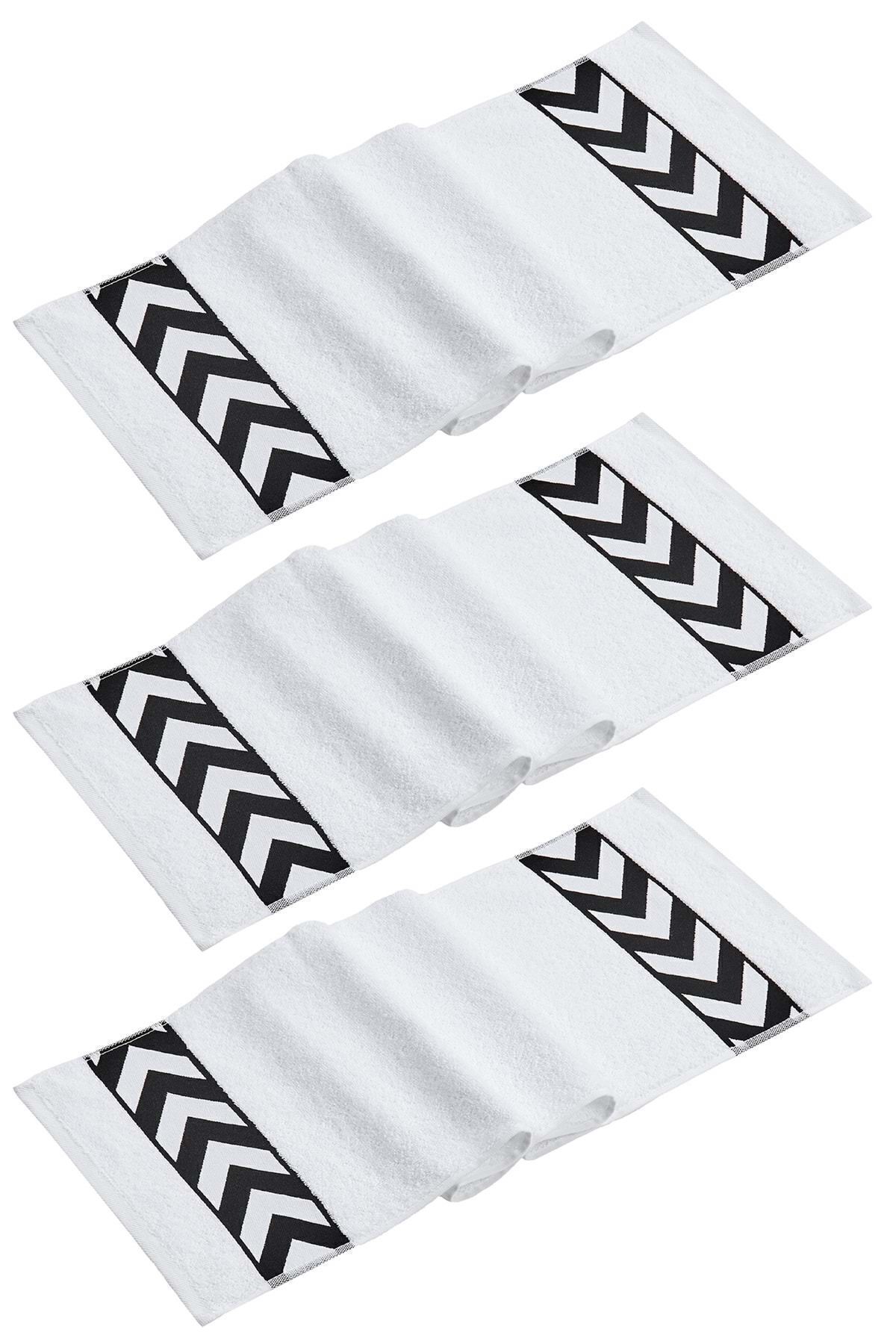 VEVİEN HOME-Sergeant 30x100 Cm 100% Cotton (450 GSM) White 3-Piece Sports Towel Fitness Gym Golf Boxing Towel 1